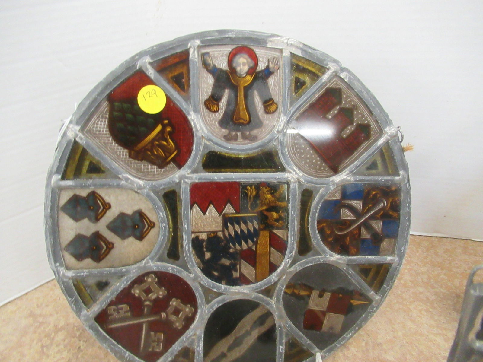 3 Leaded and Painted Glass Window Hangings (1 of 12)