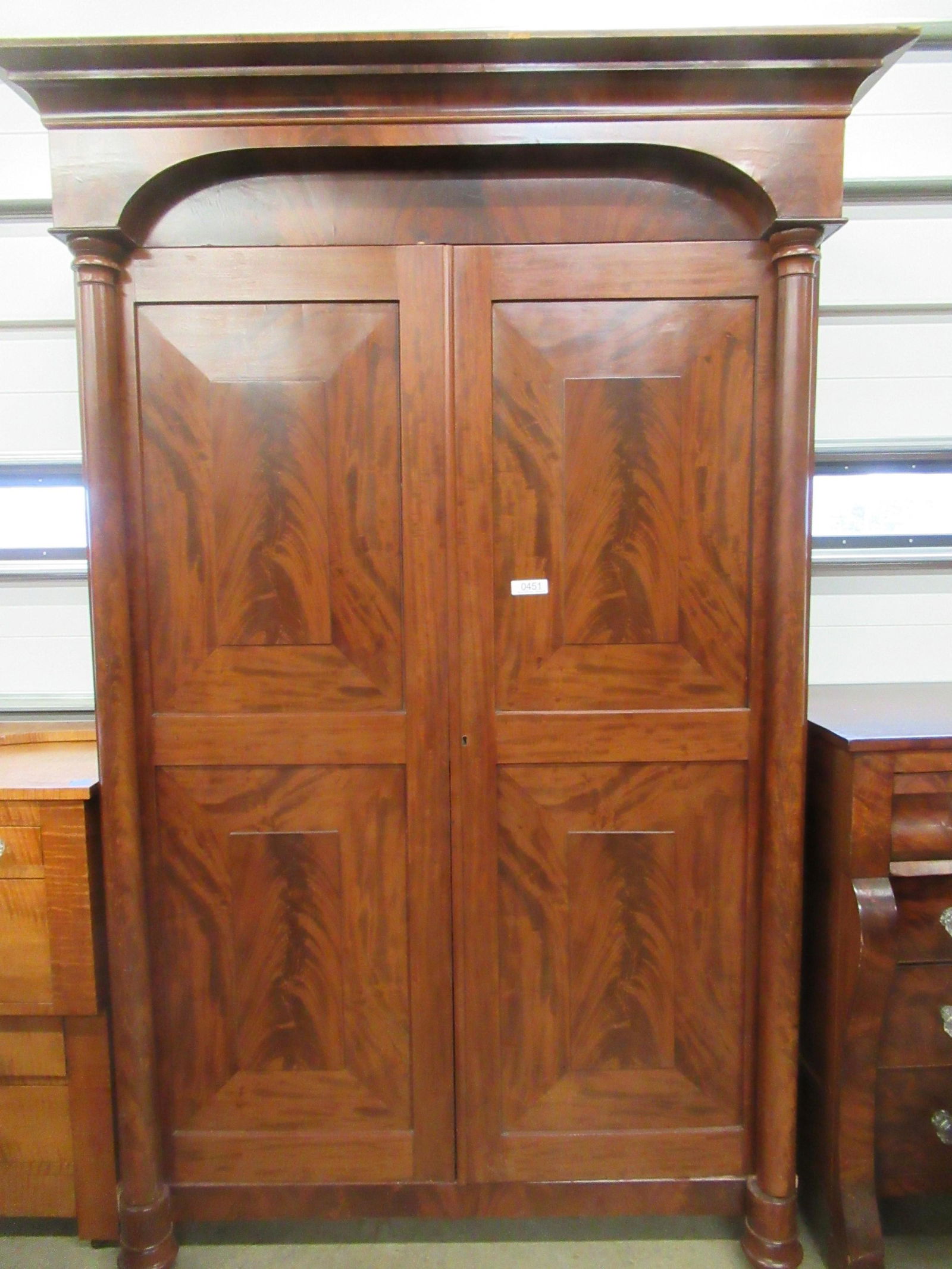 Antique Wardrobe with Raised Burl Panel Doors (1 of 7)