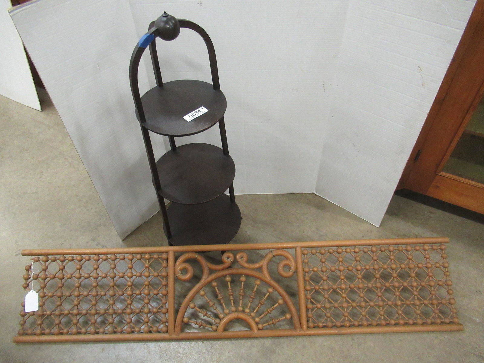 Small 3 Tier Stand, Section Stick & Ball Fretwork: Small 3 Tier Stand, Section of Stick and Ball Fretwork -