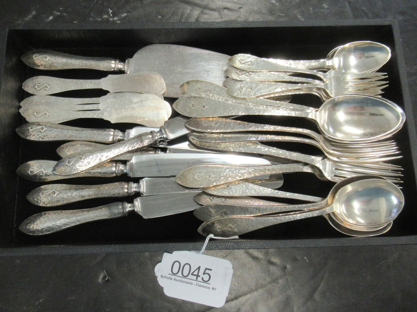 Tray of Early Arts & Crafts Sterling Flatware Set (1 of 3)