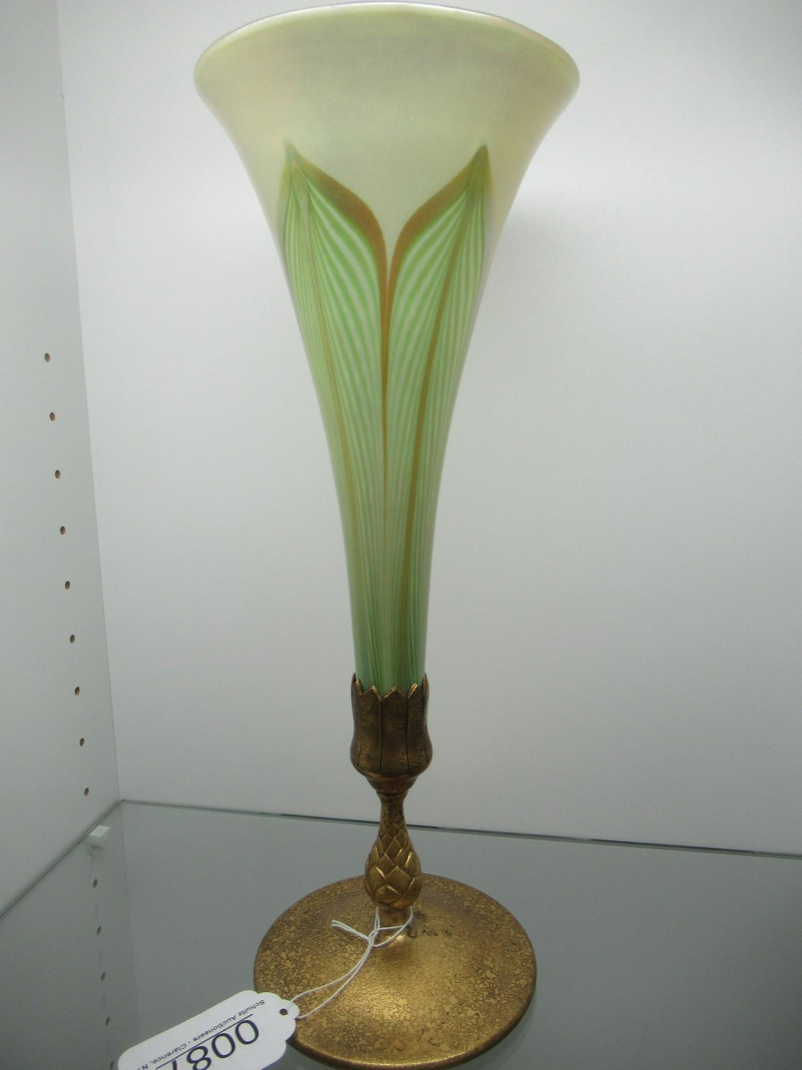 Tiffany Decorated Vase Signed LCT, Bronze Base (1 of 11)