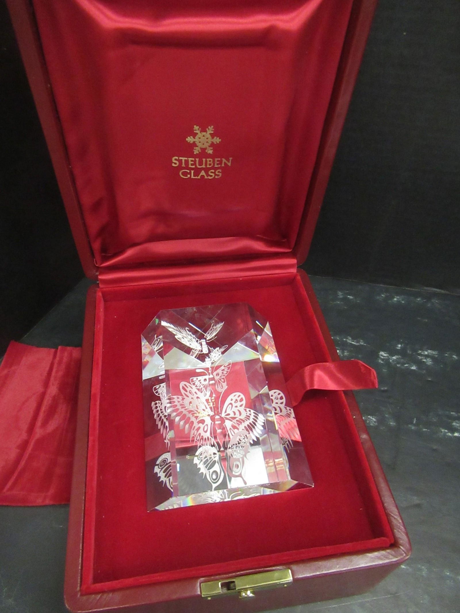 Steuben Piece w/ Butterflies, Signed & Dated 1969 (1 of 3)