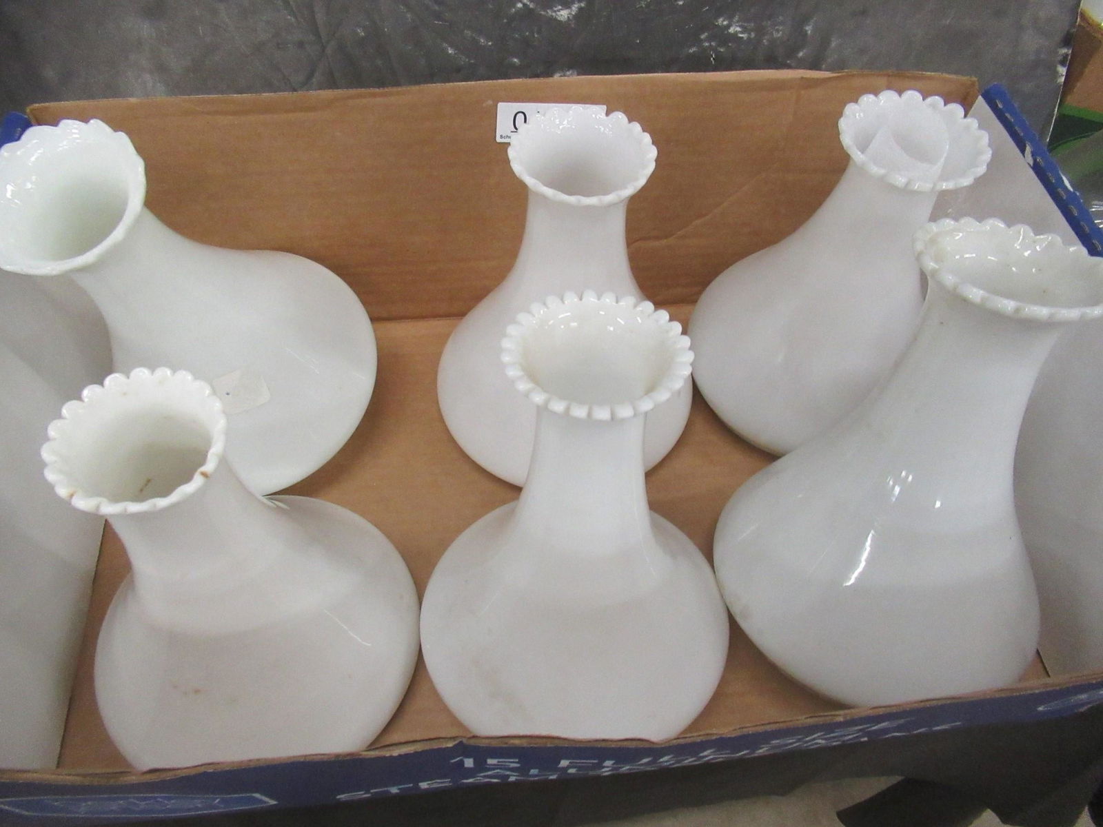 Box of 6 White Angle Lamp Shades (1 of 1)