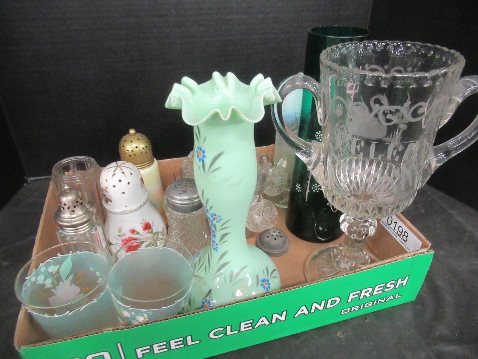Box Lot of Misc Victorian Glass (1 of 2)