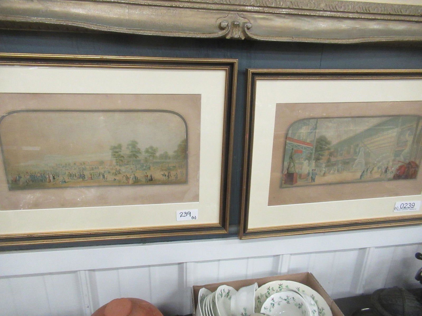 2 Colored Prints of People at Great Exhibition (1 of 5)