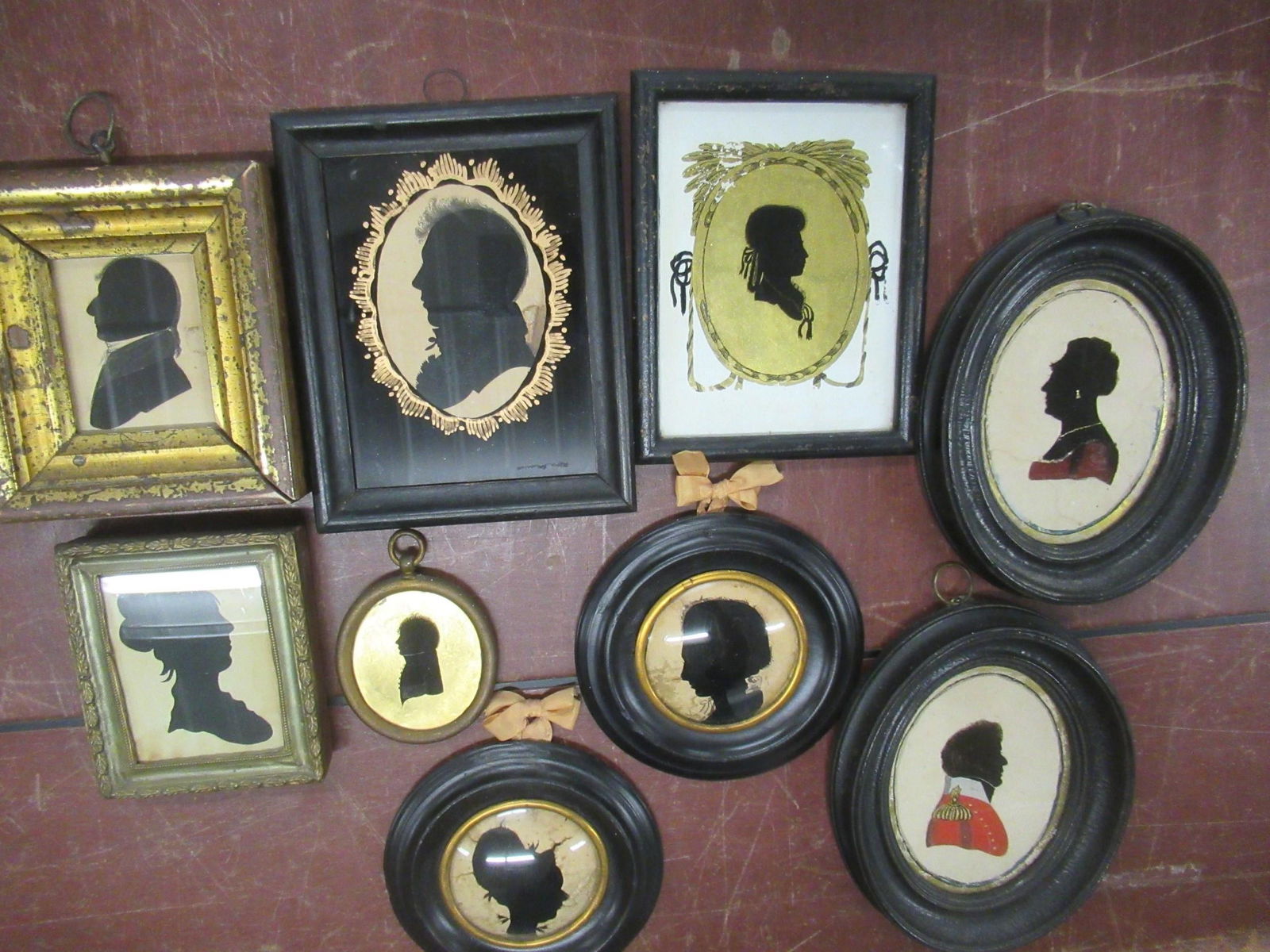 Tray of 9 Early Silhouettes (1 of 2)