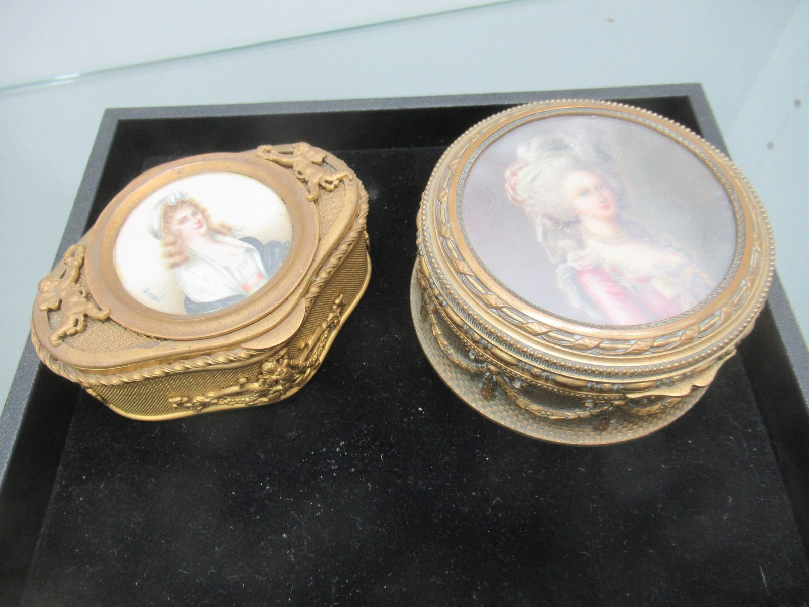 2 Decorative Metal Boxes w/ Signed Paintings (1 of 5)