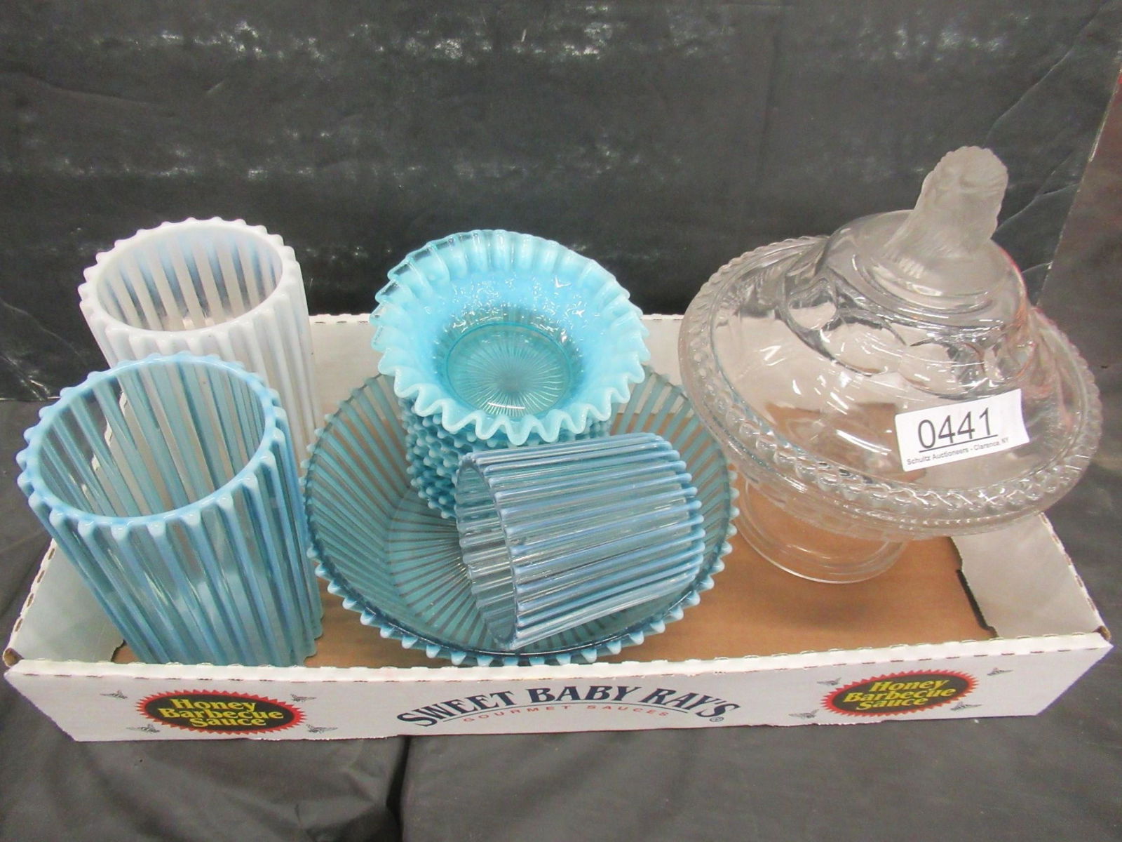 Blue Opalescent Bowl and Candy Dishes Plus More (1 of 1)