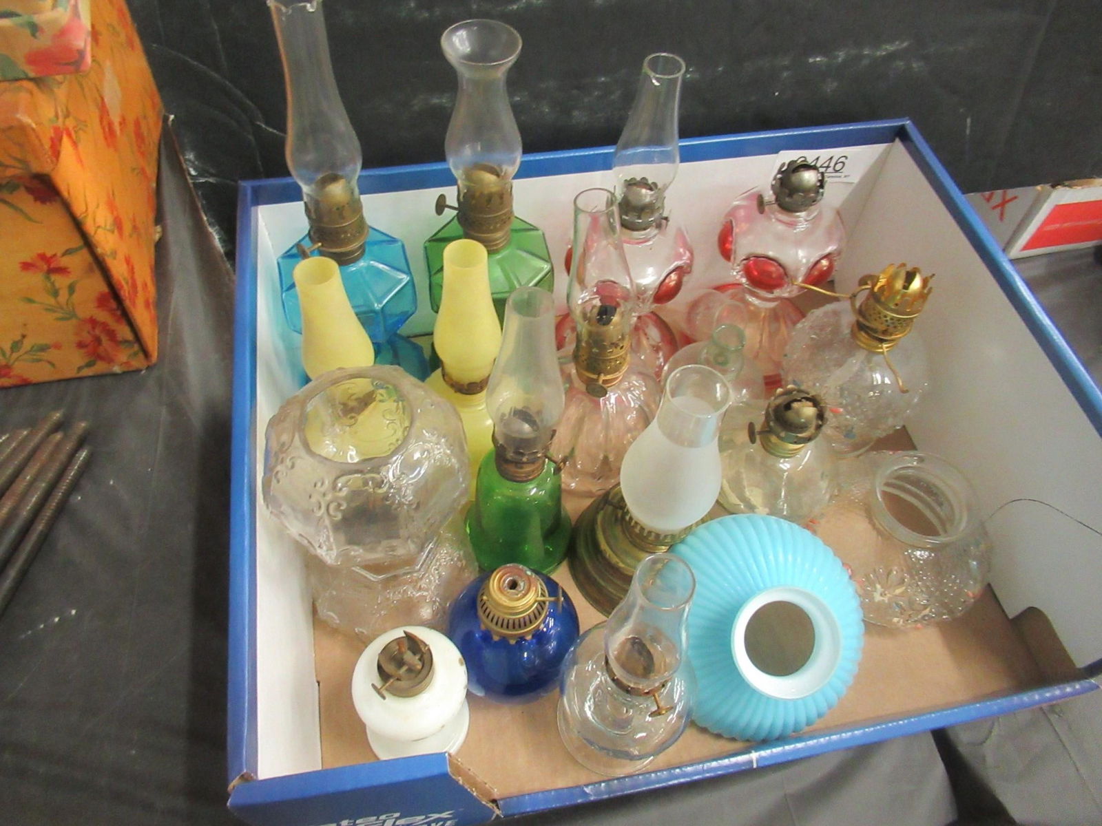 Miniature Lamps w/ Early Mini Lamp Blue Shade (1 of 1)