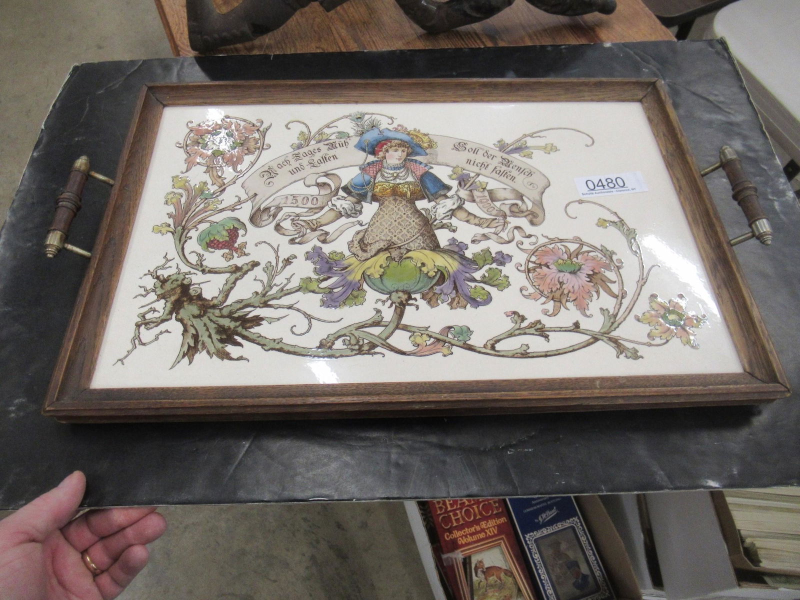 German Decorated Porcelain Tray Dated 1900 (1 of 1)