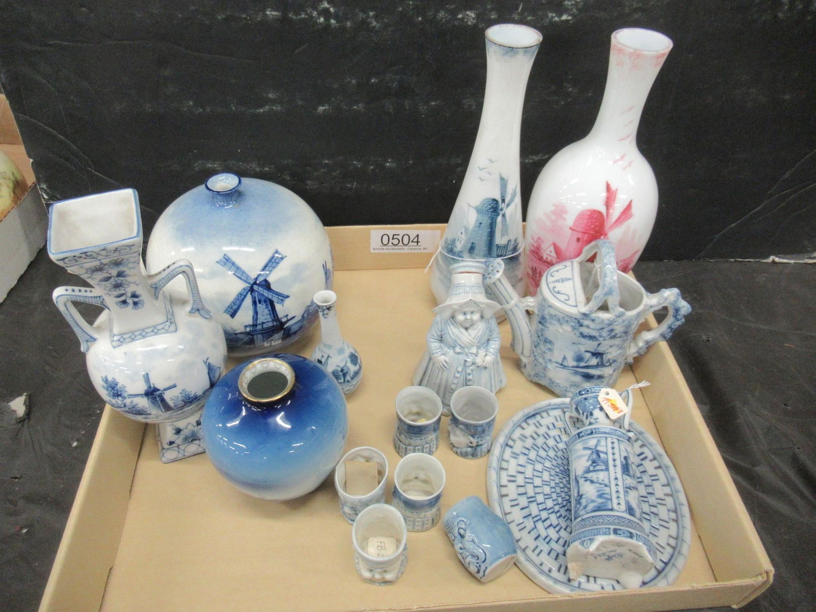 Box Lot Mostly Blue and White China (1 of 4)