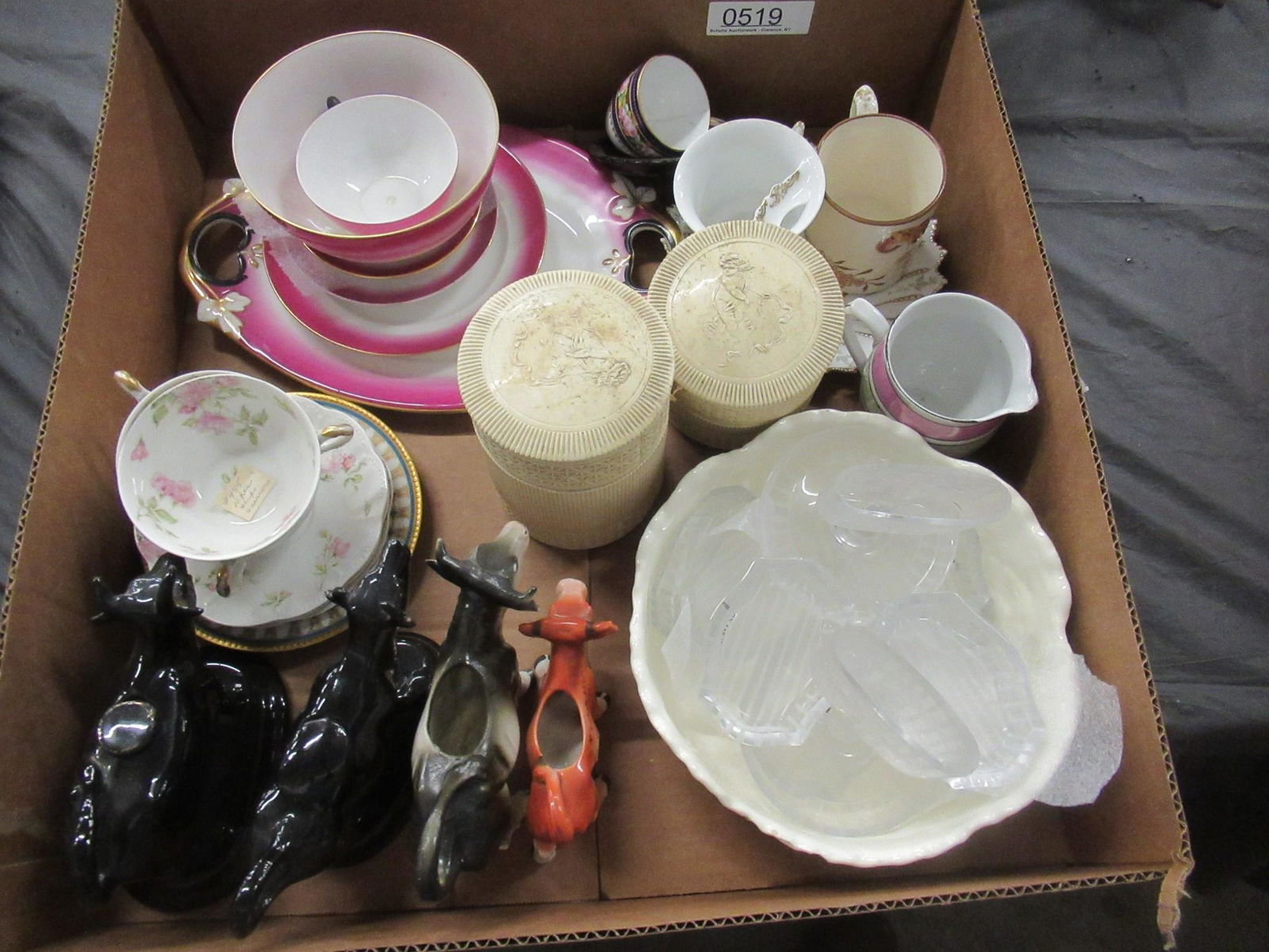 Box of Misc China and Cow Creamers etc (1 of 1)