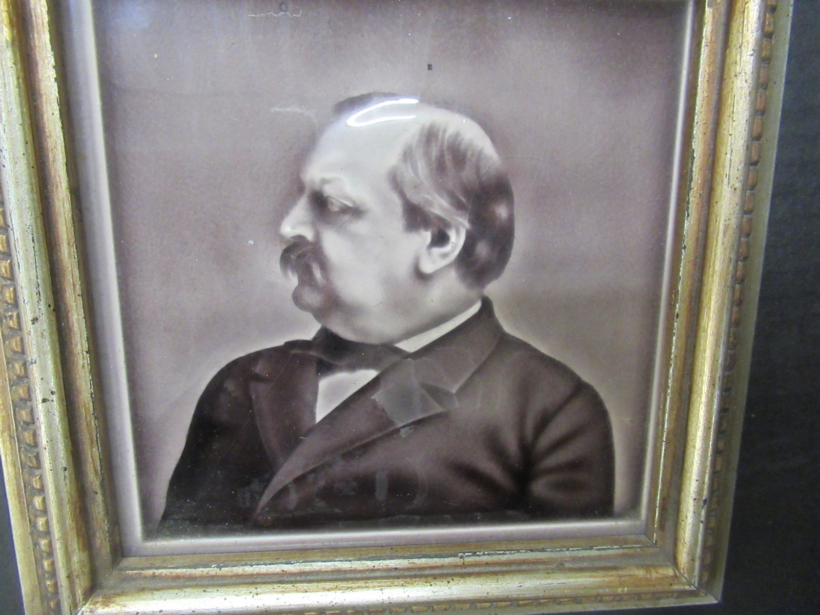 Framed Gov. Cleveland Portrait Tile: Framed Gov. Cleveland Portrait Tile - frame is approx 8.5" square