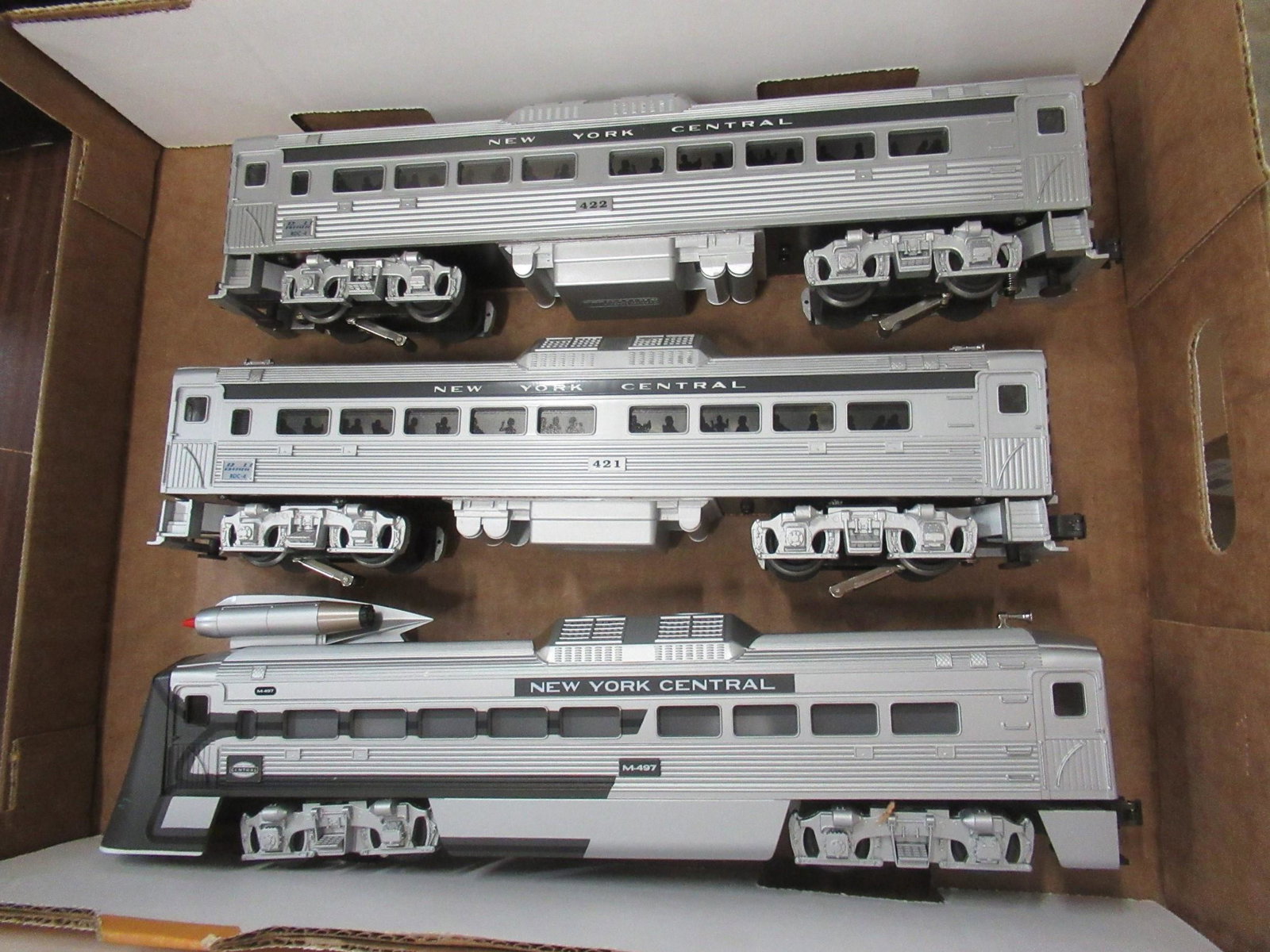 Lionel NY Central Jet Powered Car & 2 Williams: Lionel NY Central Jet Powered Budd Car with Box and 2 Williams NY Central -