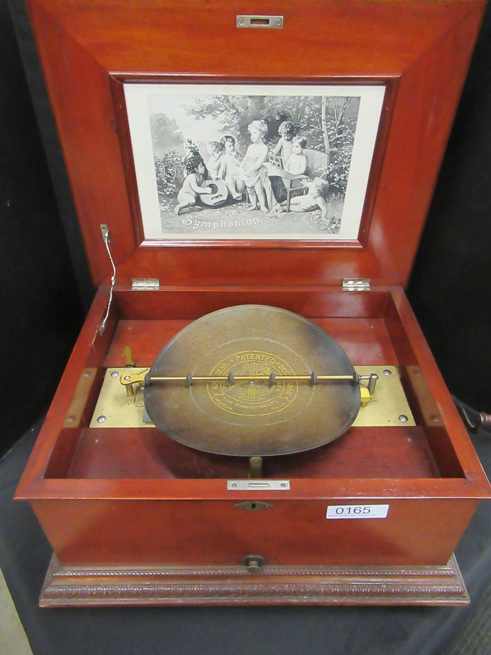Symphonion Music Box with 5 Discs, Plays: Symphonion Music Box with 5 Discs, Plays - Approx. 9" t x 21.75" w