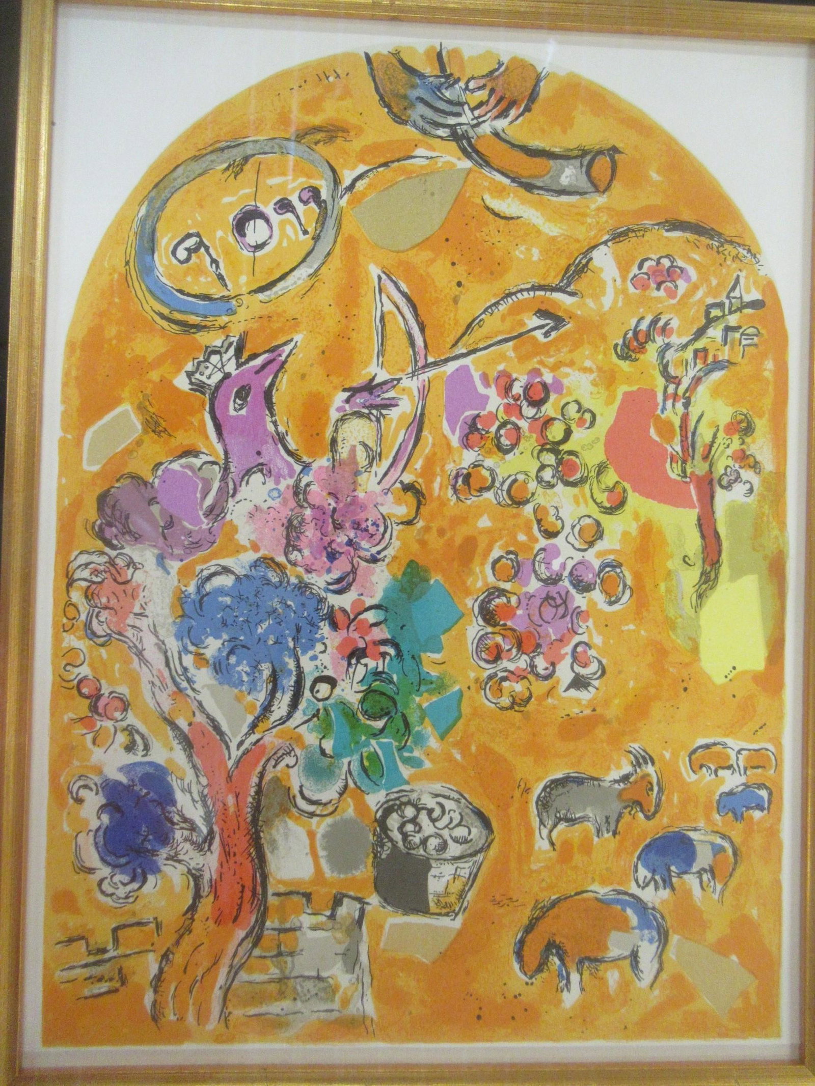 Lithograph Marc Chagall: Lithograph by Marc Chagall 1887-1985 with Certificates of Authenticity from Global Fine Art - Approx. 19" x 22.5"