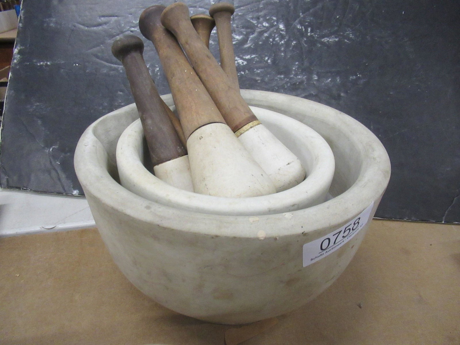 Very Large Stone Mortar and Pestles: Very Large Stone Mortar and Pestles - Large bowl approx. 12" w x 6.5" t