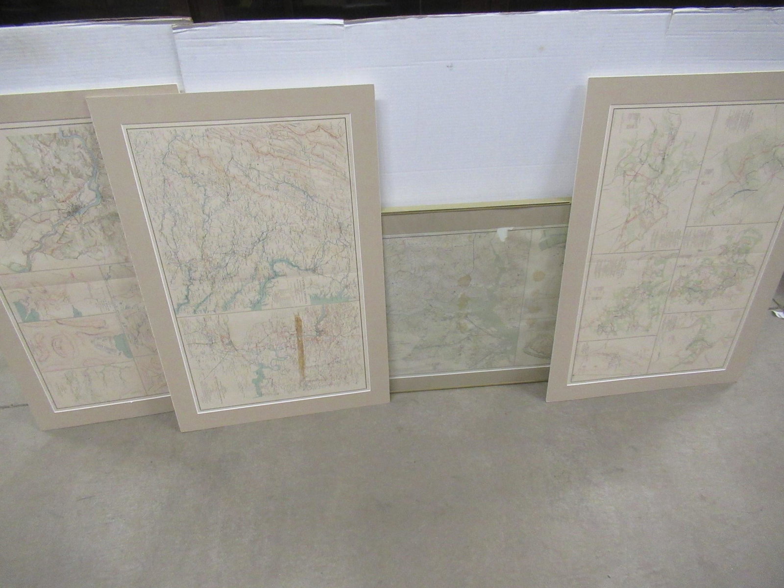 4 Maps incl. Division of US Army in Virginia: 4 Maps Atlas to Accompany the Official Records of Union + Confederate Army's 1861-1865, US Army in Virginia Map Framed with Tear -