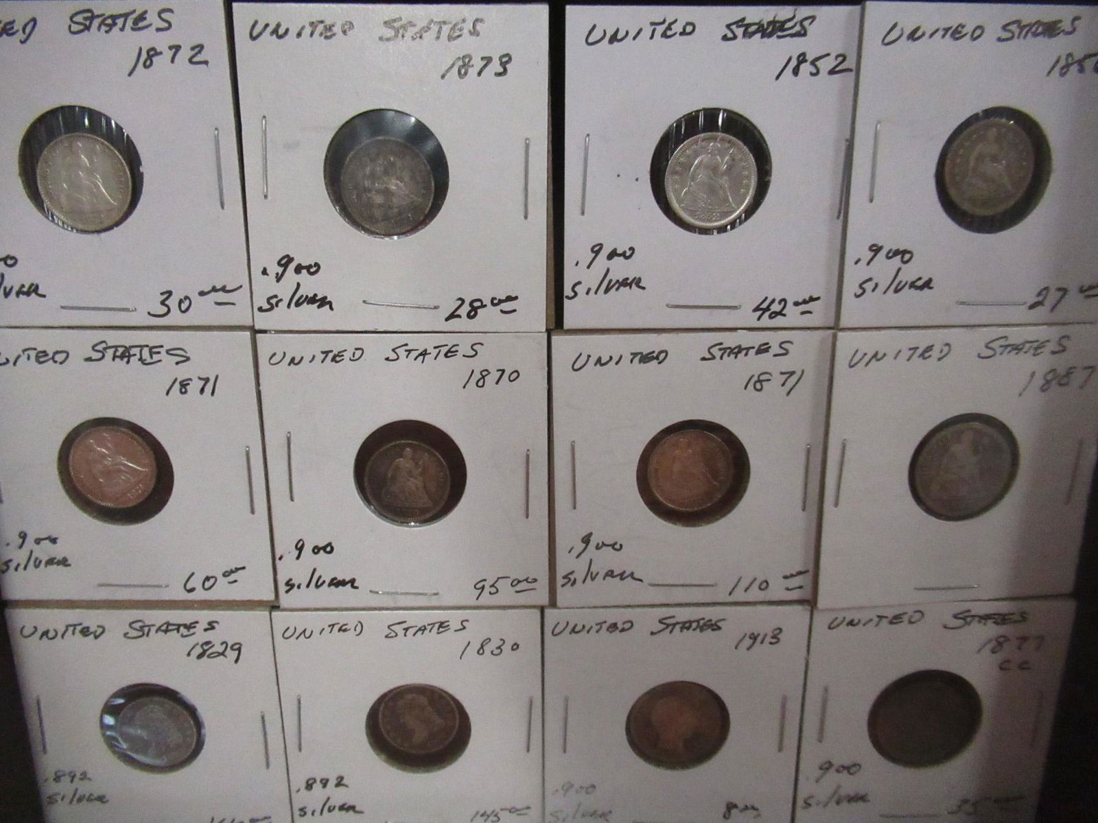 12 Capped Bust & Seated Liberty Half Dimes (1 of 2)