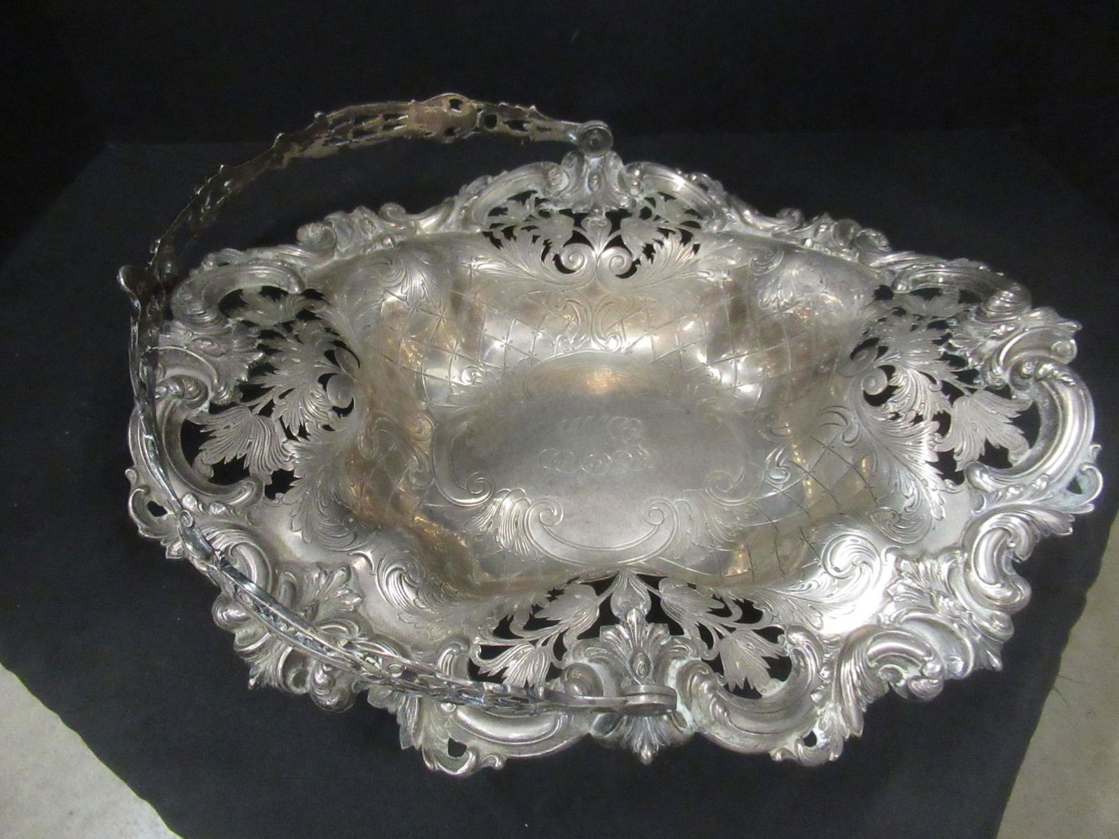 Handled and Reticulated Sterling Silver Basket (1 of 4)