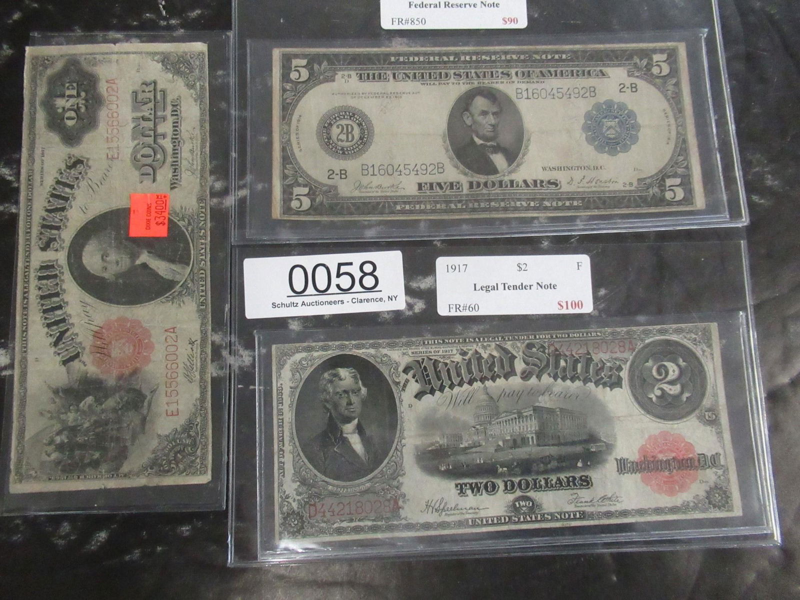 3 Paper Dollars incl $1 Bill Dated 1917 (1 of 2)