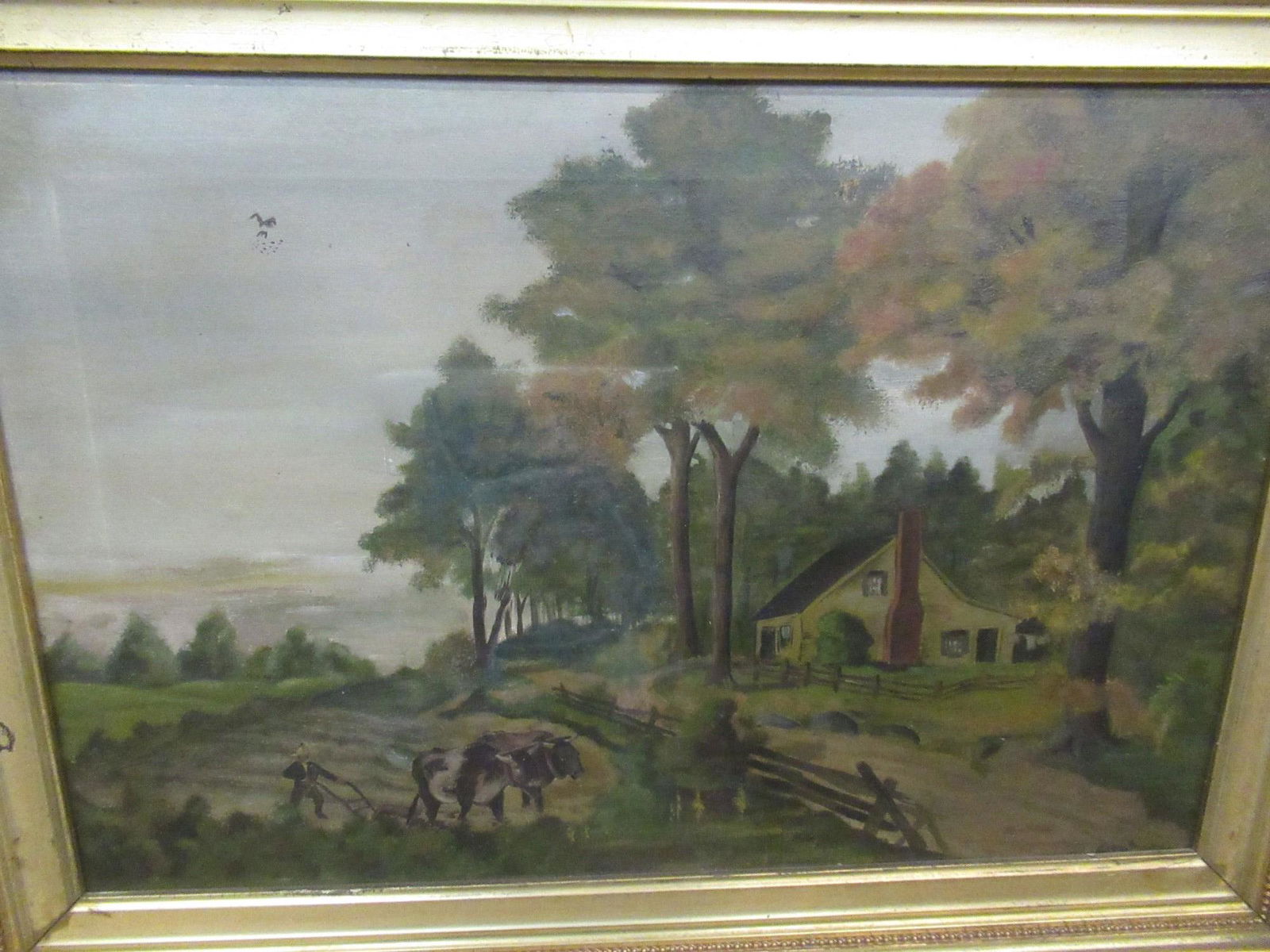19th C Oil on Canvas Painting Signed Graham (1 of 5)