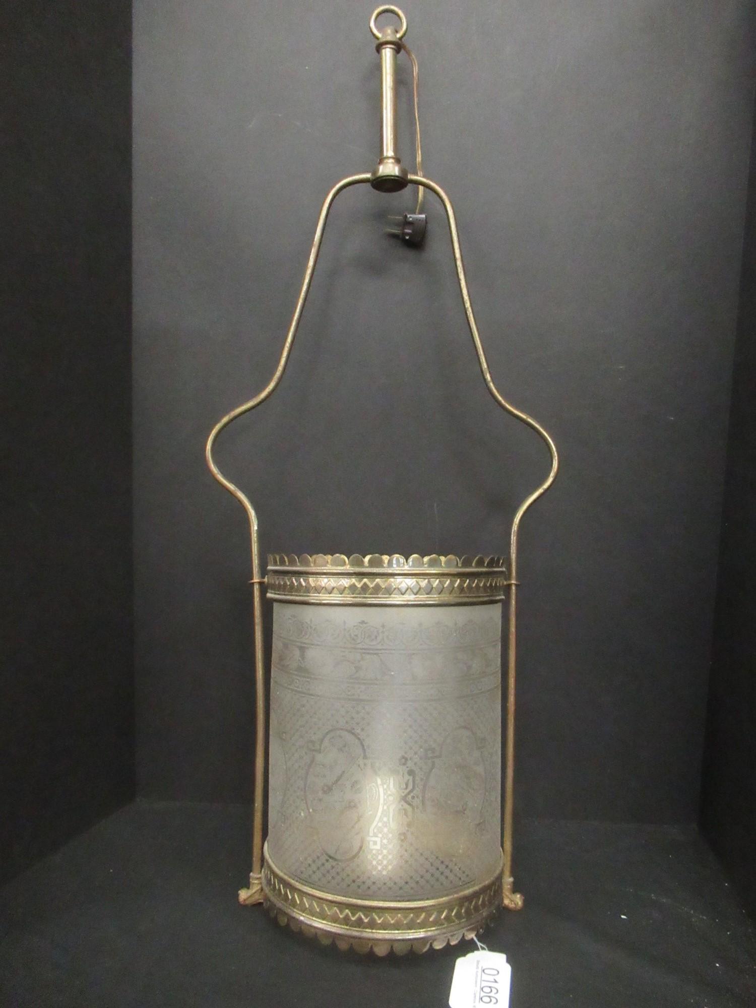 Antique Victorian Hanging Hall Light (1 of 3)