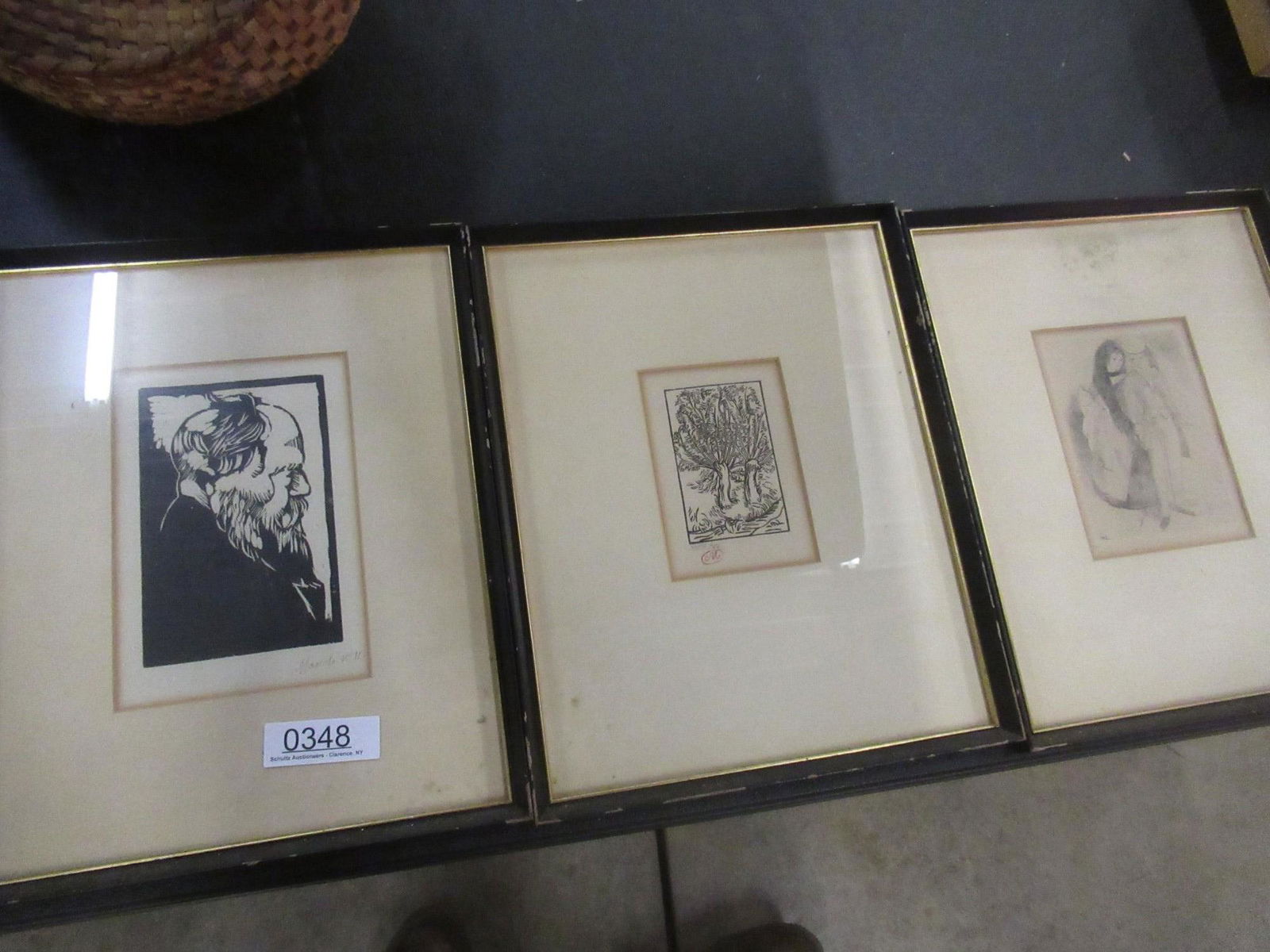 2 Wood Cut Prints, 1 Original Etching (1 of 6)