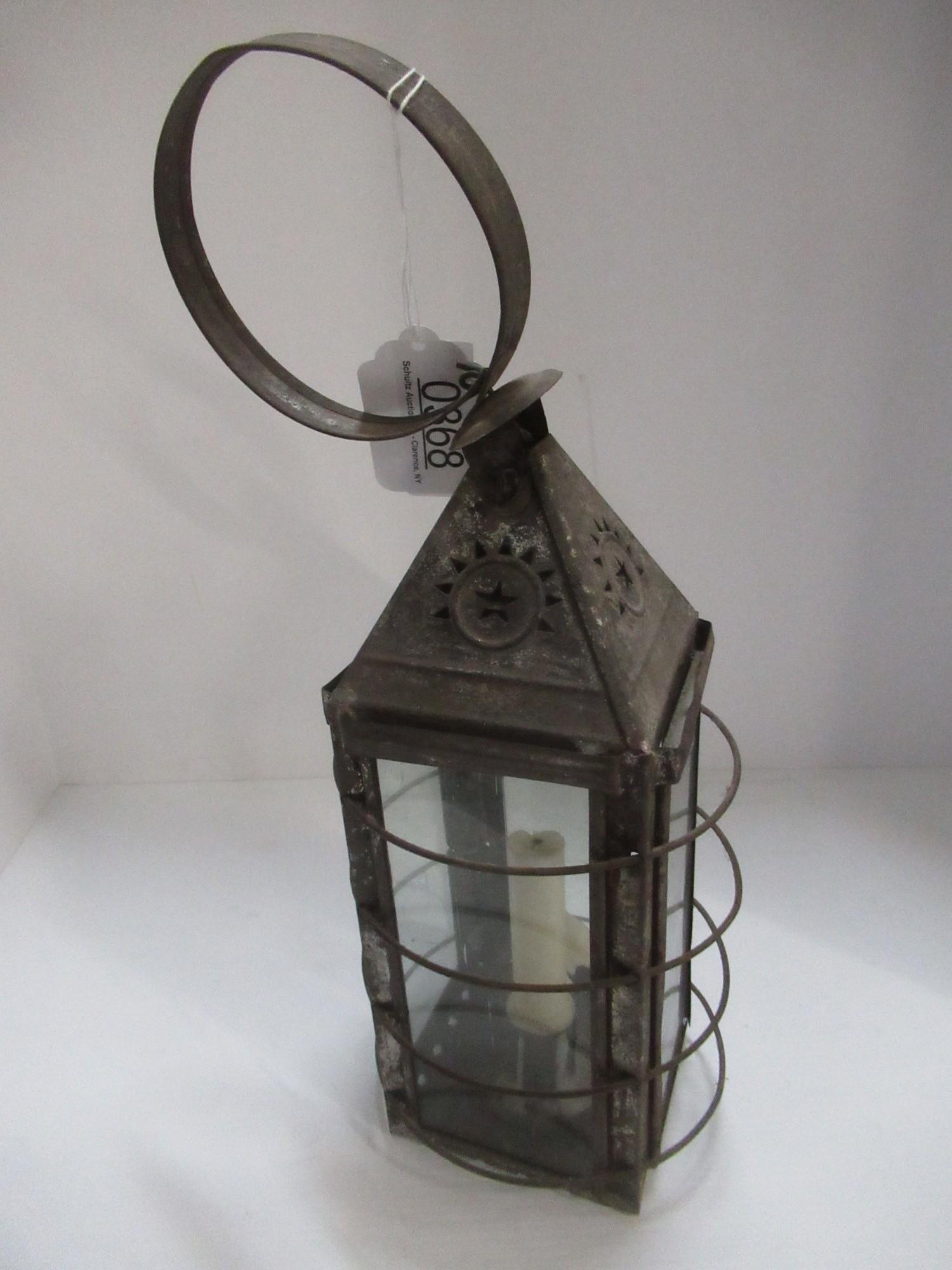 Early Tin Lantern with Star Decoration (1 of 2)