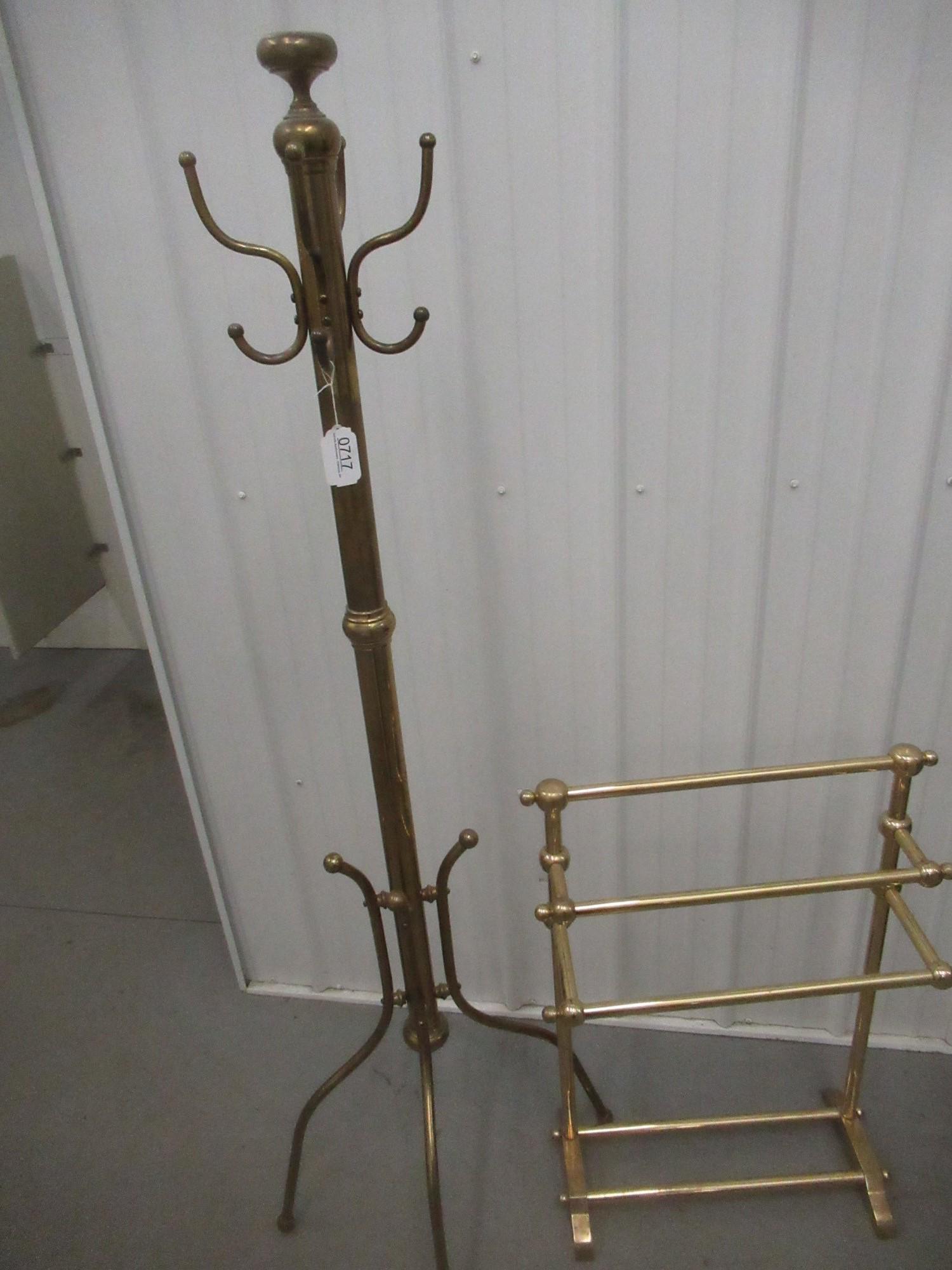 Brass Hall Tree and Brass Quilt Rack (1 of 1)