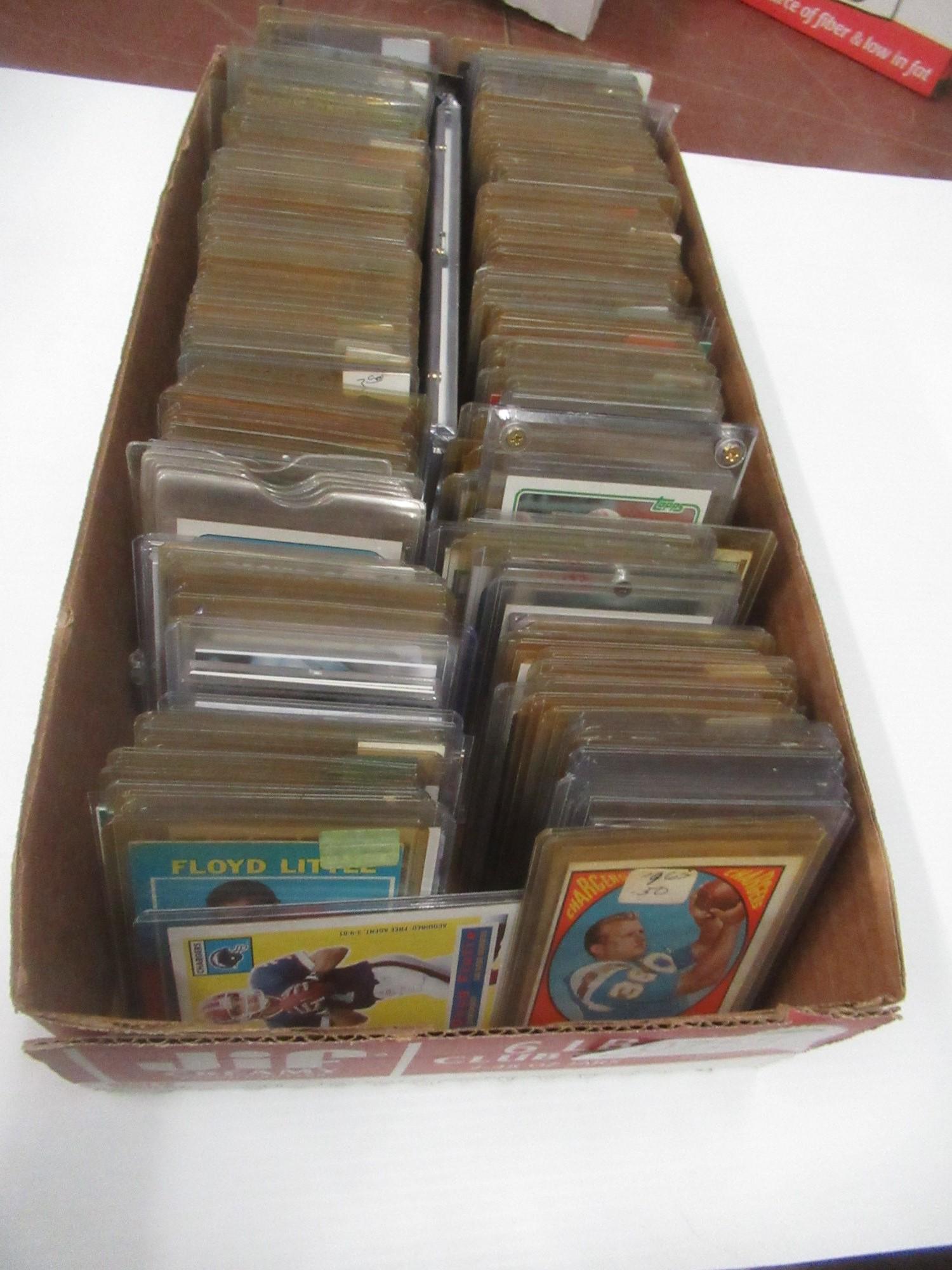 Box Lot of Early Football Cards, Some Autographed (1 of 3)