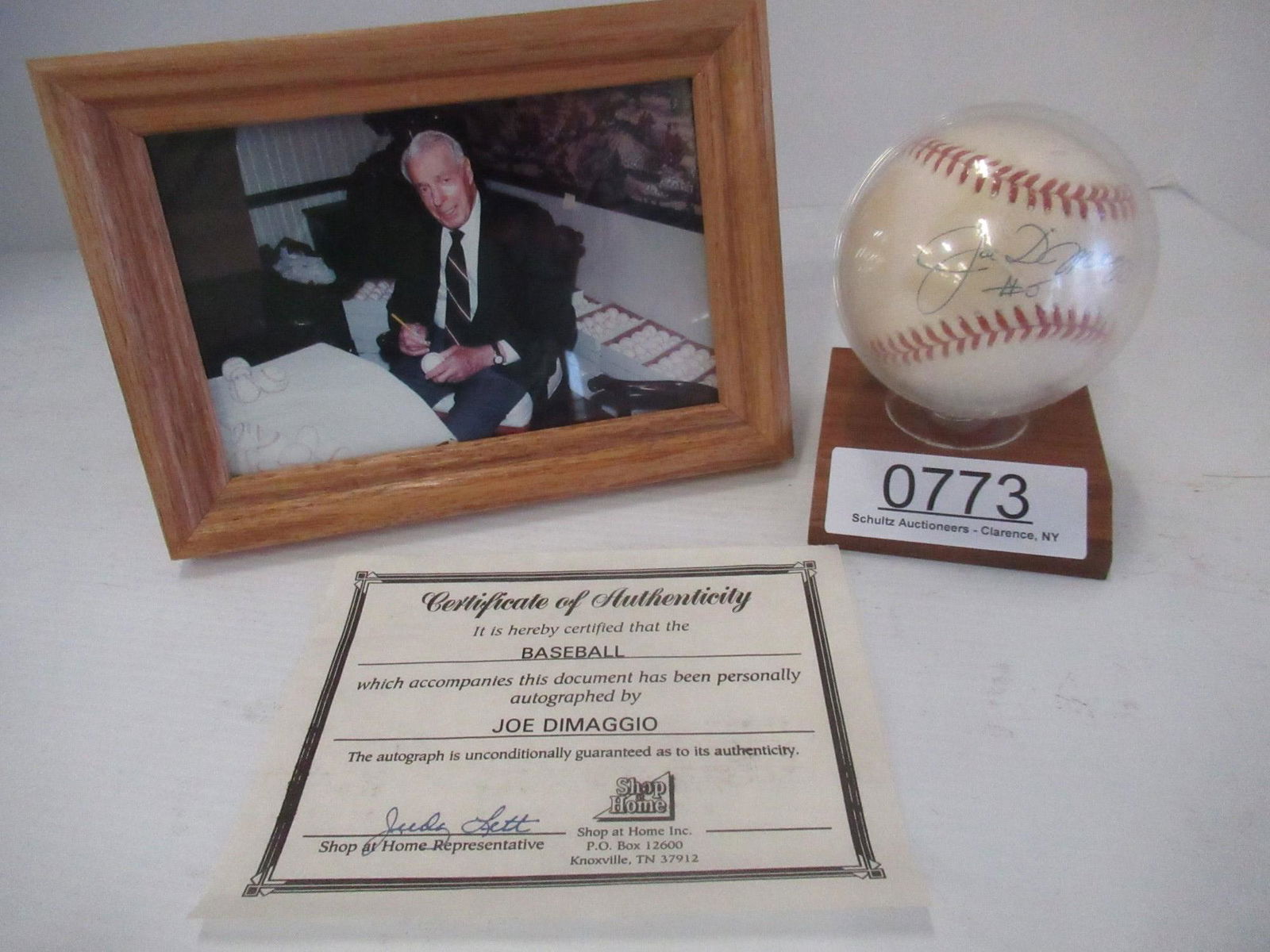 Joe Dimaggio #5 Autographed Baseball & Photo (1 of 3)