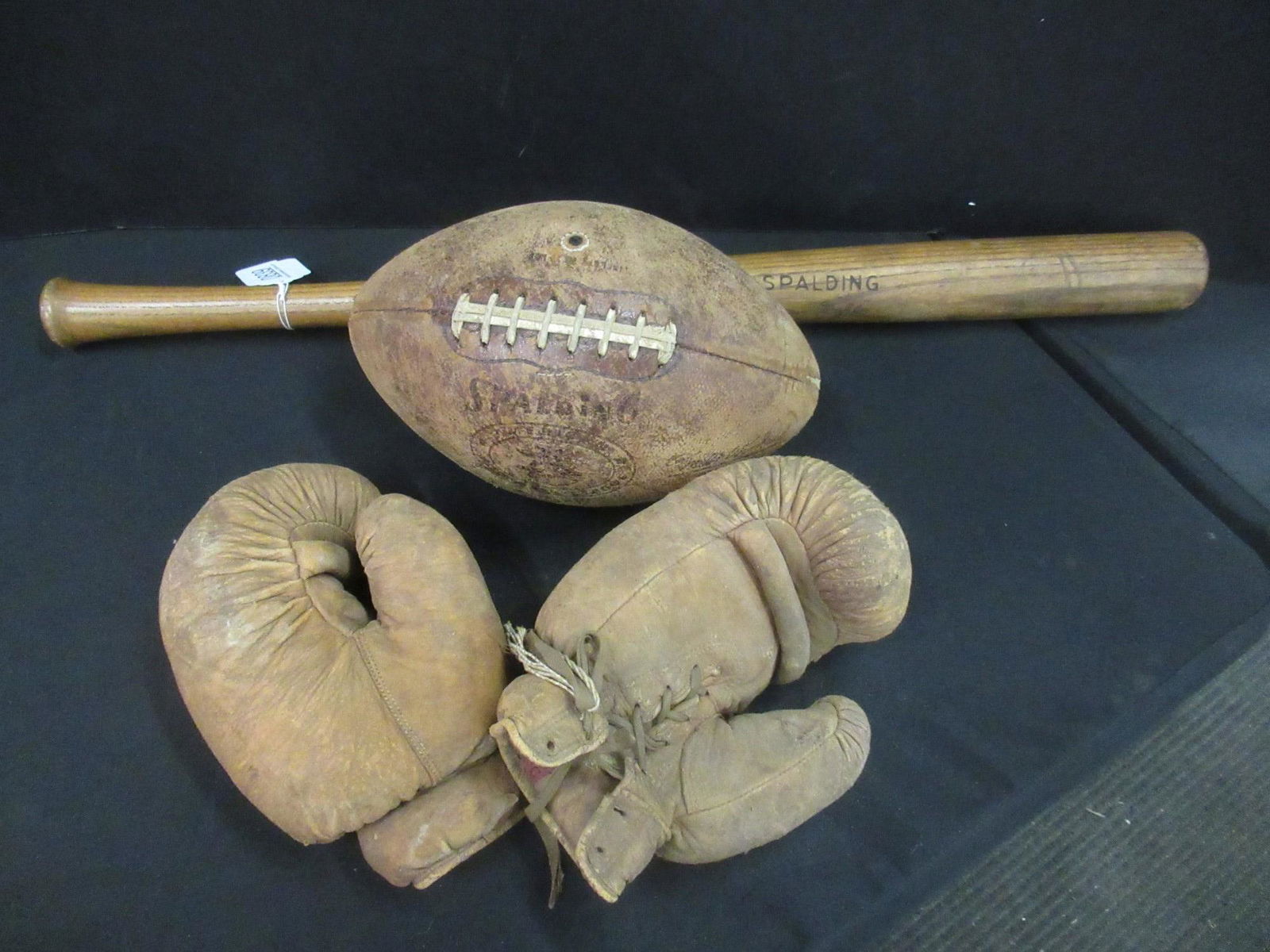 Early Spalding Baseball Bat, Football & Boxing (1 of 5)