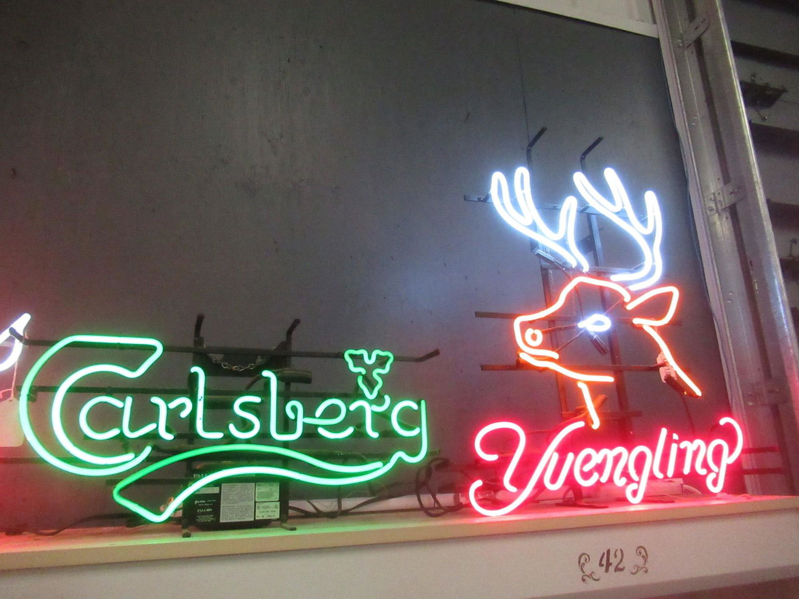 2 Neon Beer Signs Yuengling Carlsberg