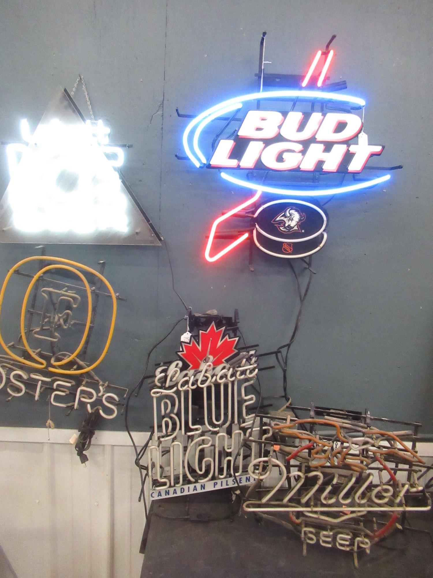 5 Neon Beer Signs incl Labatt Ice, Fosters (1 of 1)
