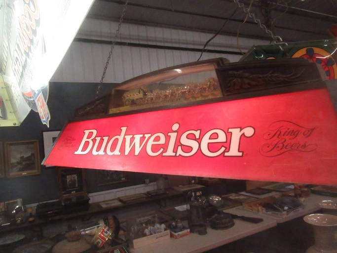 Vintage Budweiser Pool Table Light