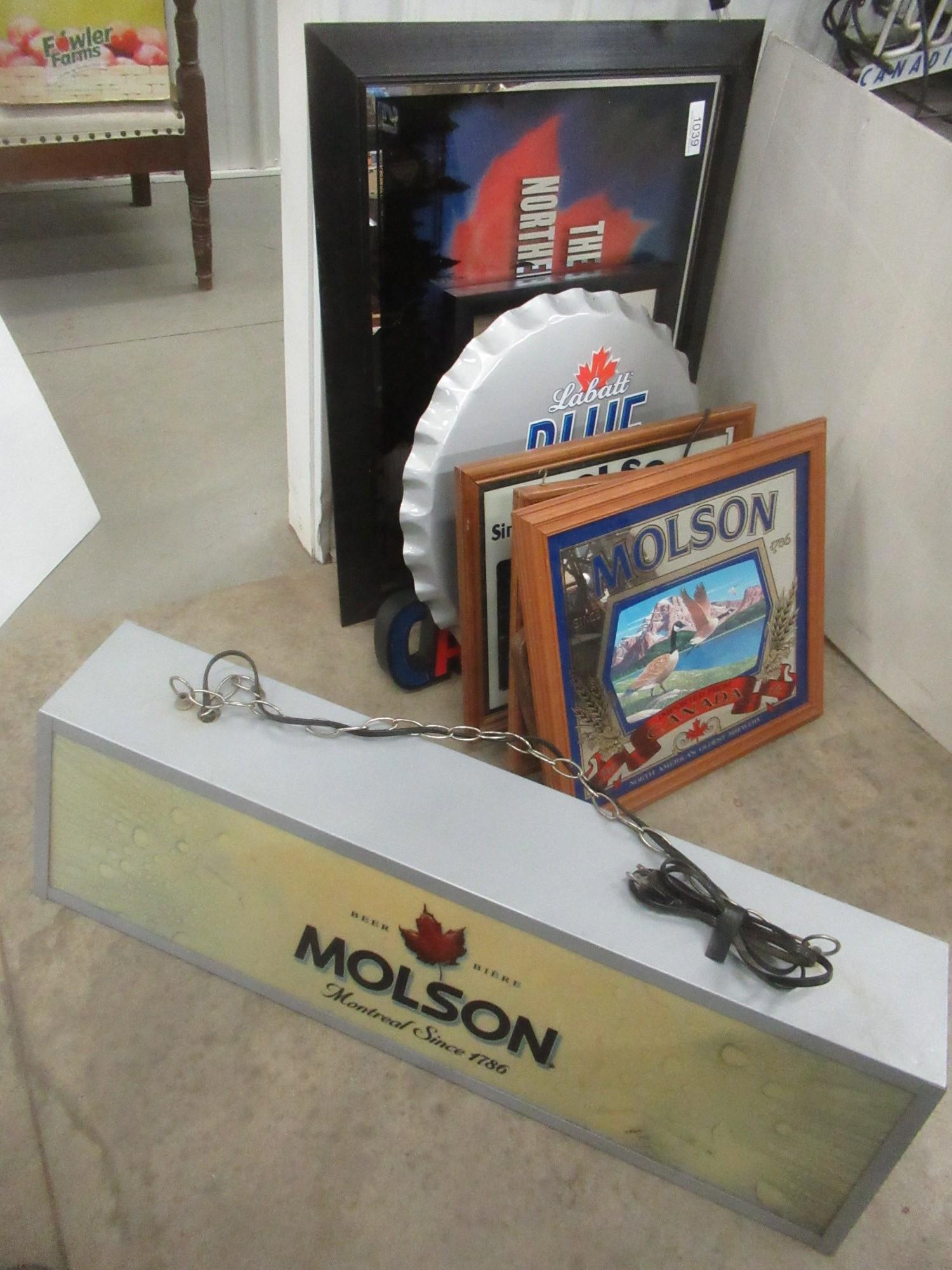 Molson and Labatt Advertising Items incl Signs (1 of 5)