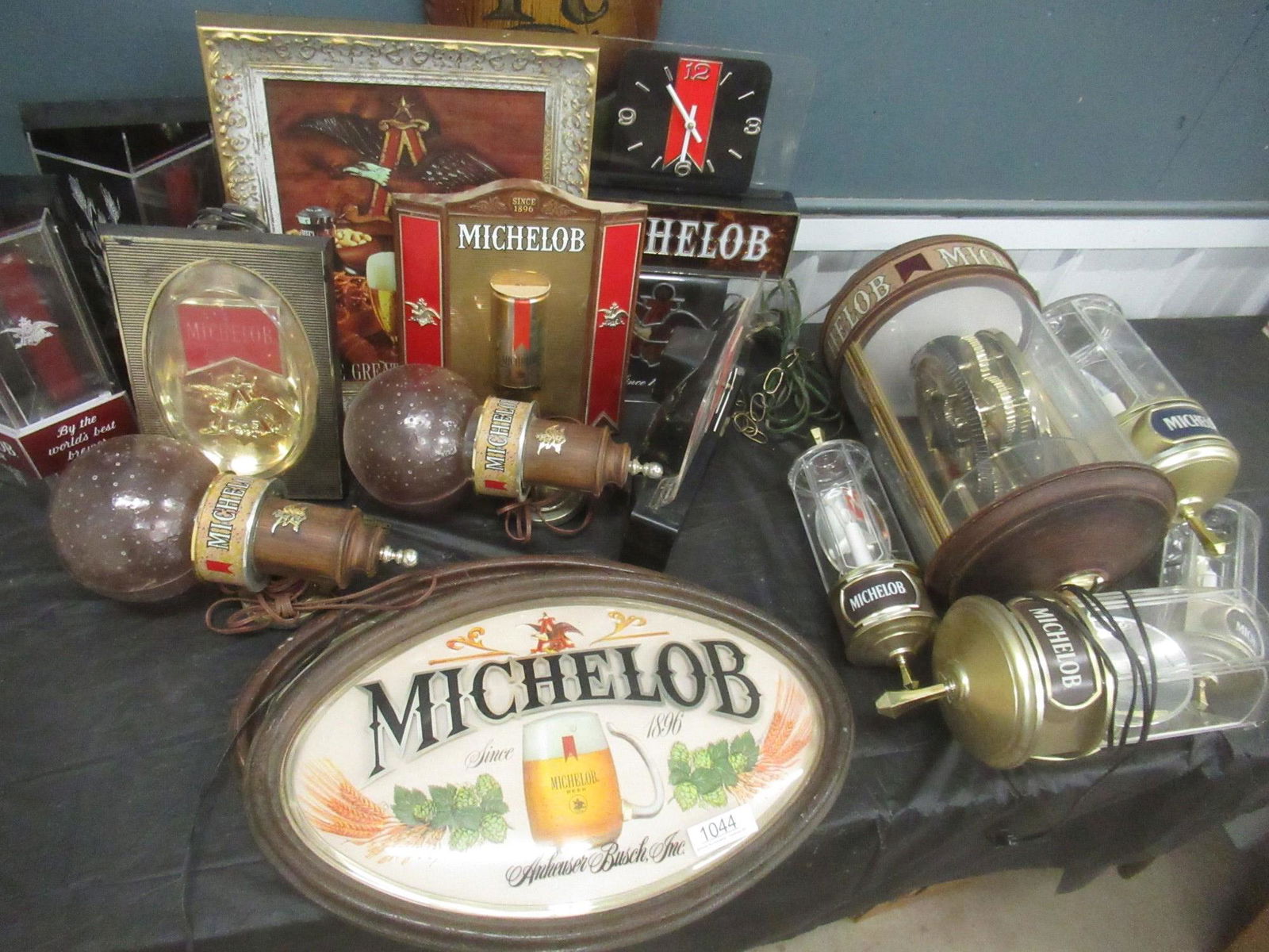 Michelob Vintage Advertising Items: Michelob Vintage Advertising Items incl. Lights, Signs, Clocks, Etc -Approx. 23 x 15 largest - Some of these items are fragile and/or large. Cost for shipping may be higher than anticipated through ou