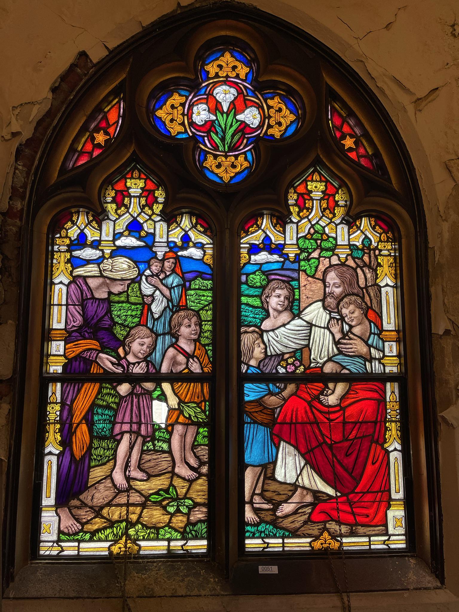 Leaded and Stained Glass Window with Jesus (1 of 6)