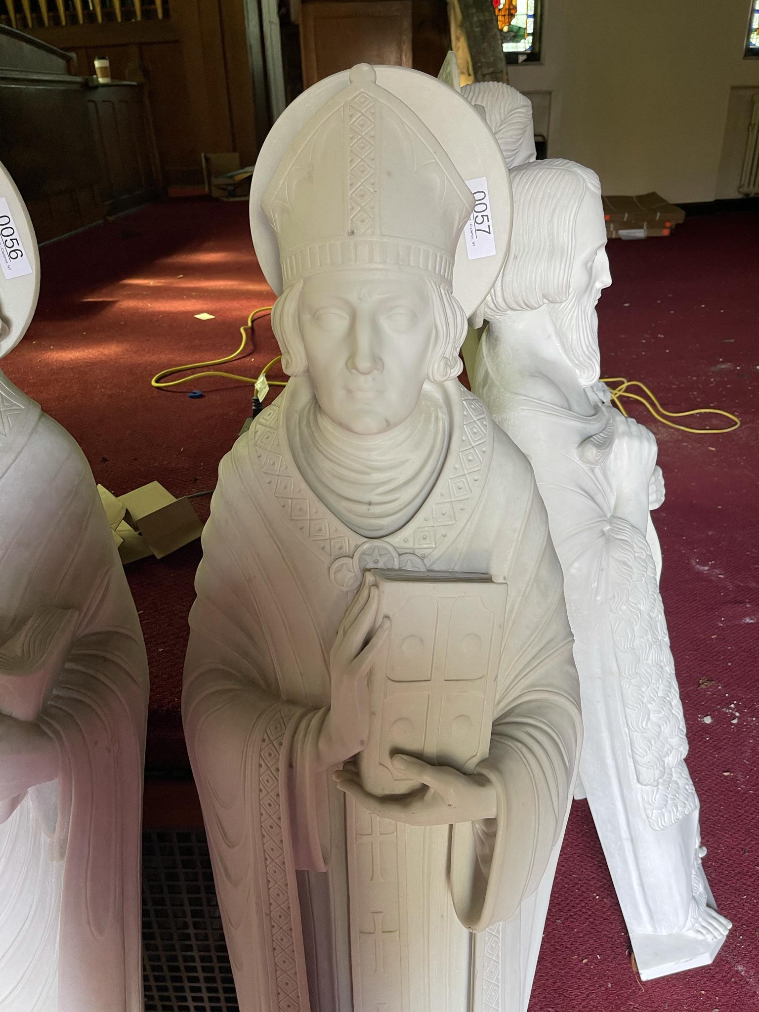 Carved Marble Statue of a Saint, 3/4 Relief (1 of 3)