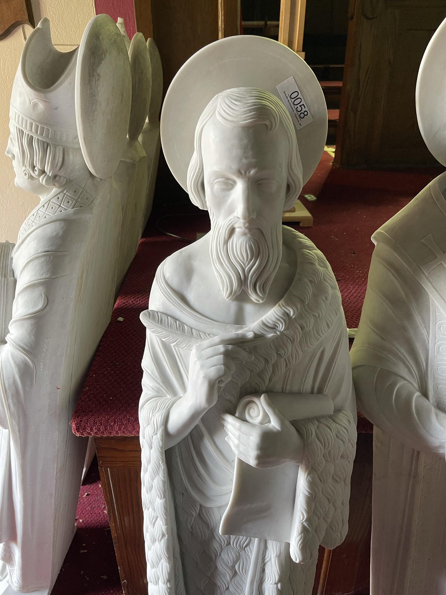 Carved Marble Statue of a Saint, 3/4 Relief (1 of 4)