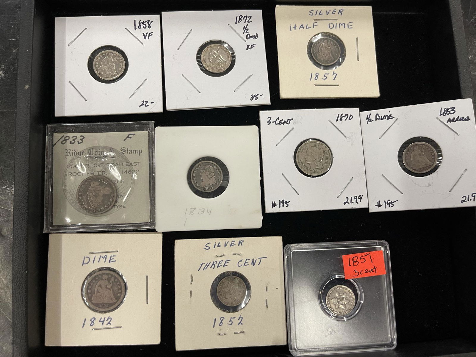Lot of Silver Coins incl 1858 VF (1 of 3)