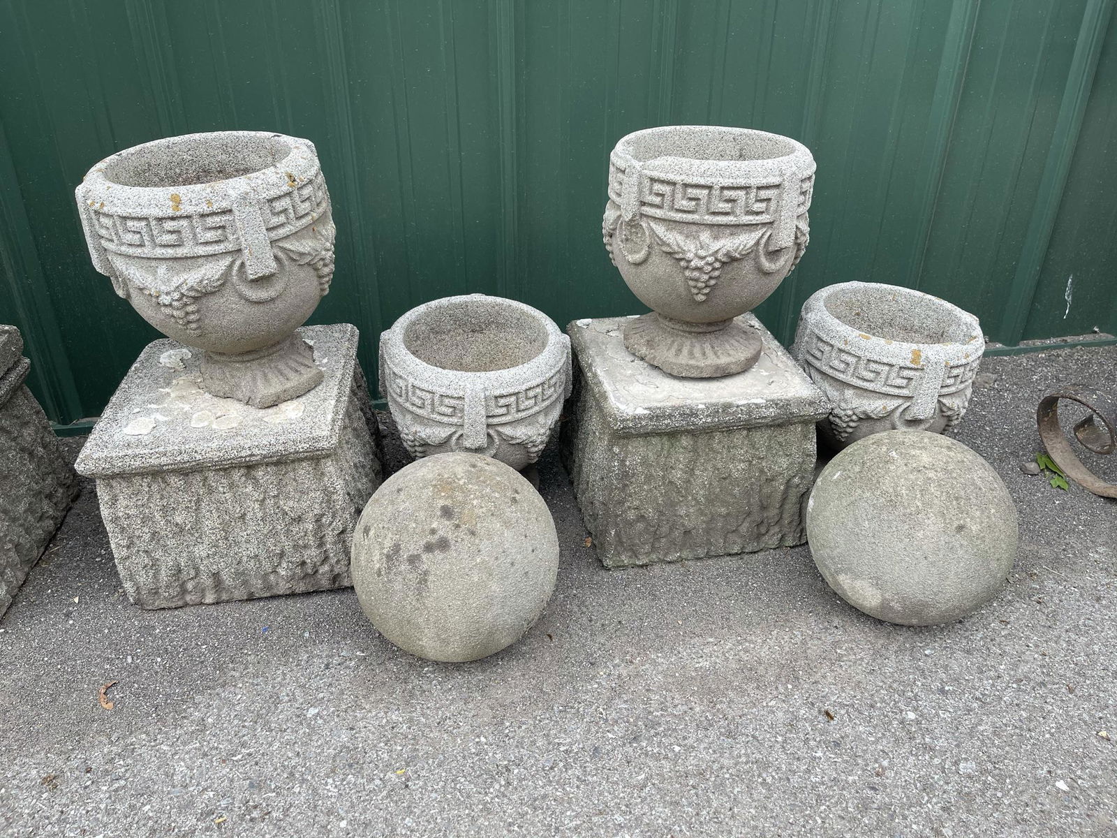 4 Early Sandstone Planters, Bases, Etc (1 of 3)