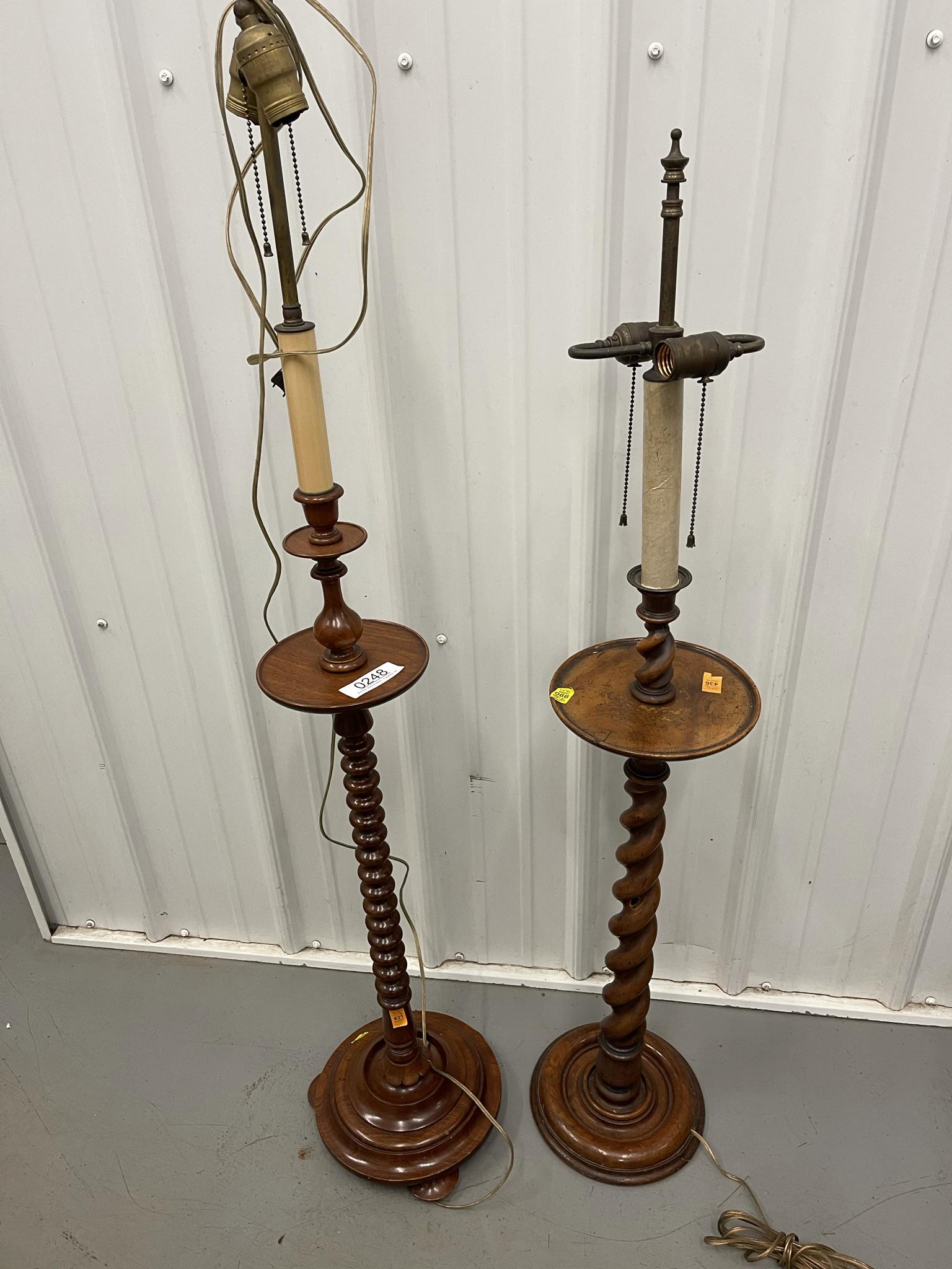 2 Wood Base Floor Lamps (1 of 3)