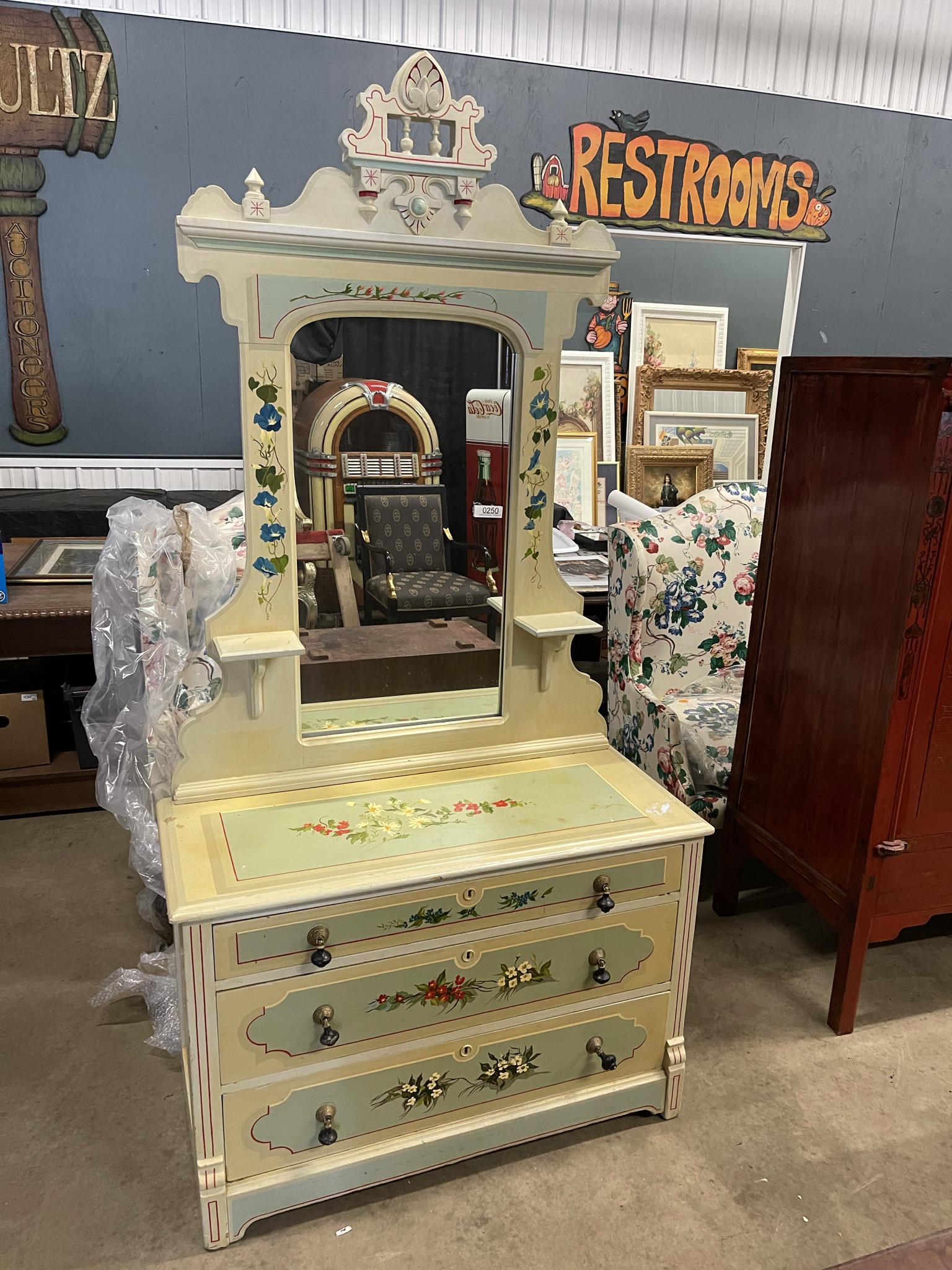 Victorian Cottage Dresser with Mirror (1 of 1)