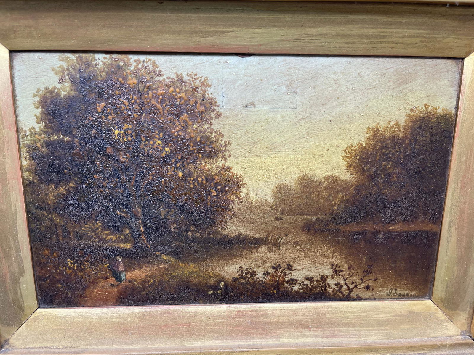 Early Oil on Board Signed of Woman (1 of 4)