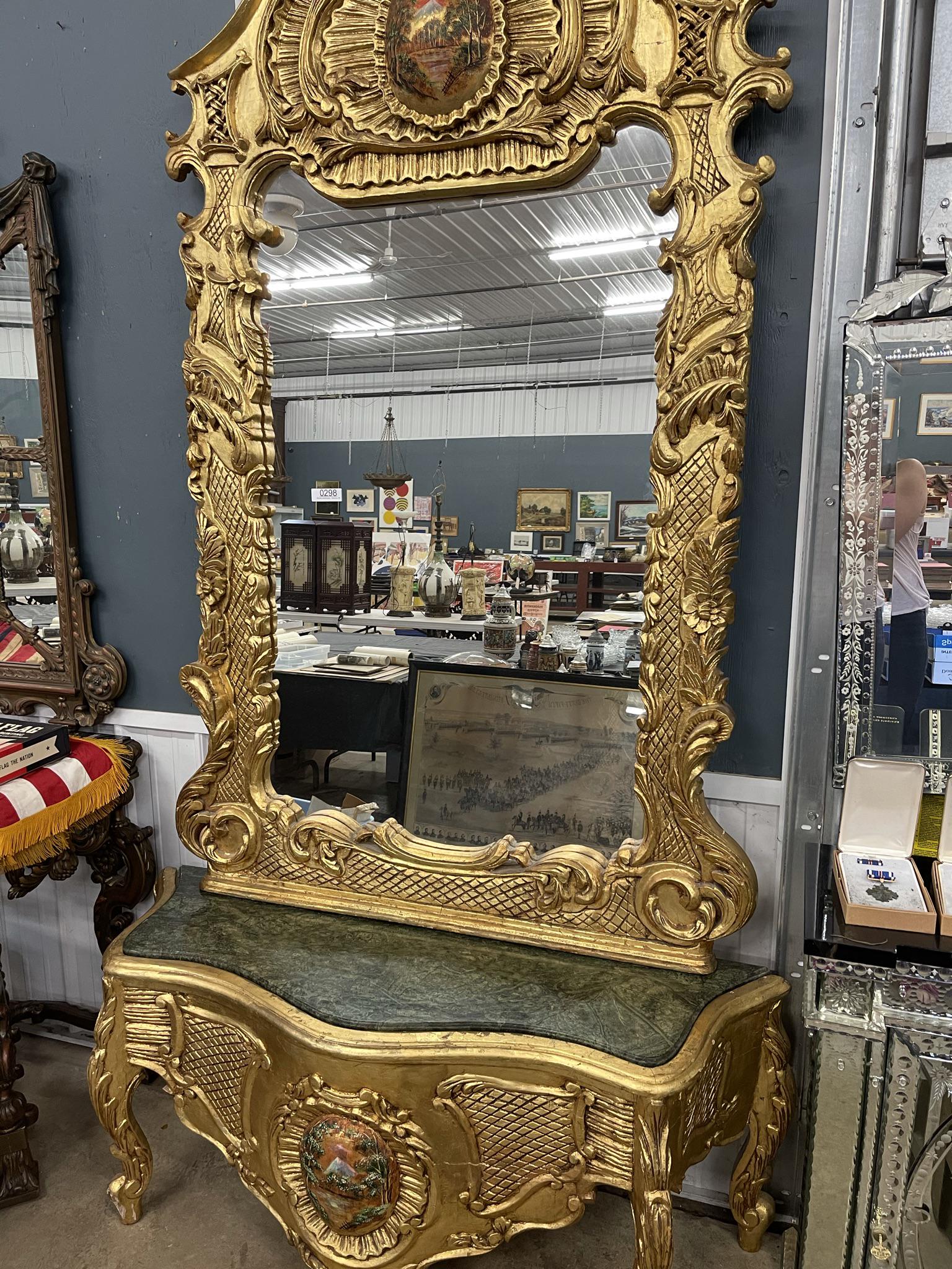 Very Ornate Gold Decorated Pier Mirror (1 of 6)