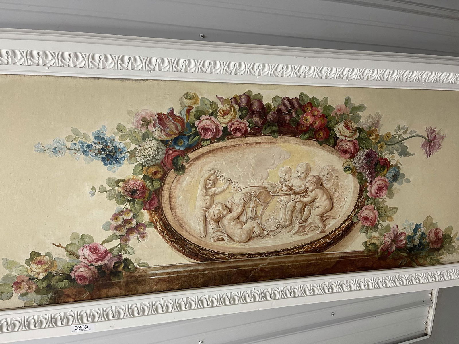 Very Decorative French Style Painting on Canvas (1 of 2)