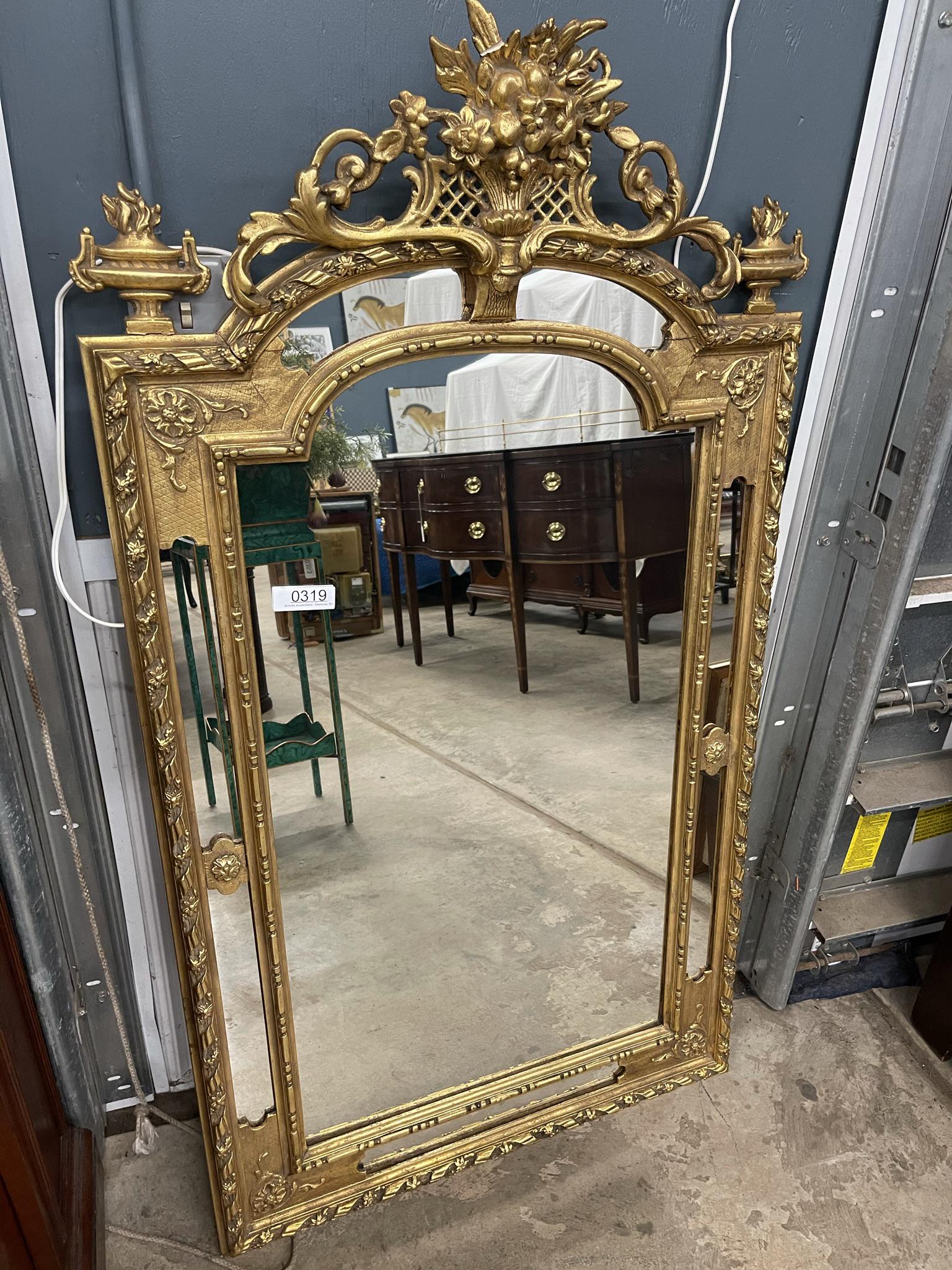 Ornate Gold Wood Carved Framed Wall Mirror (1 of 3)