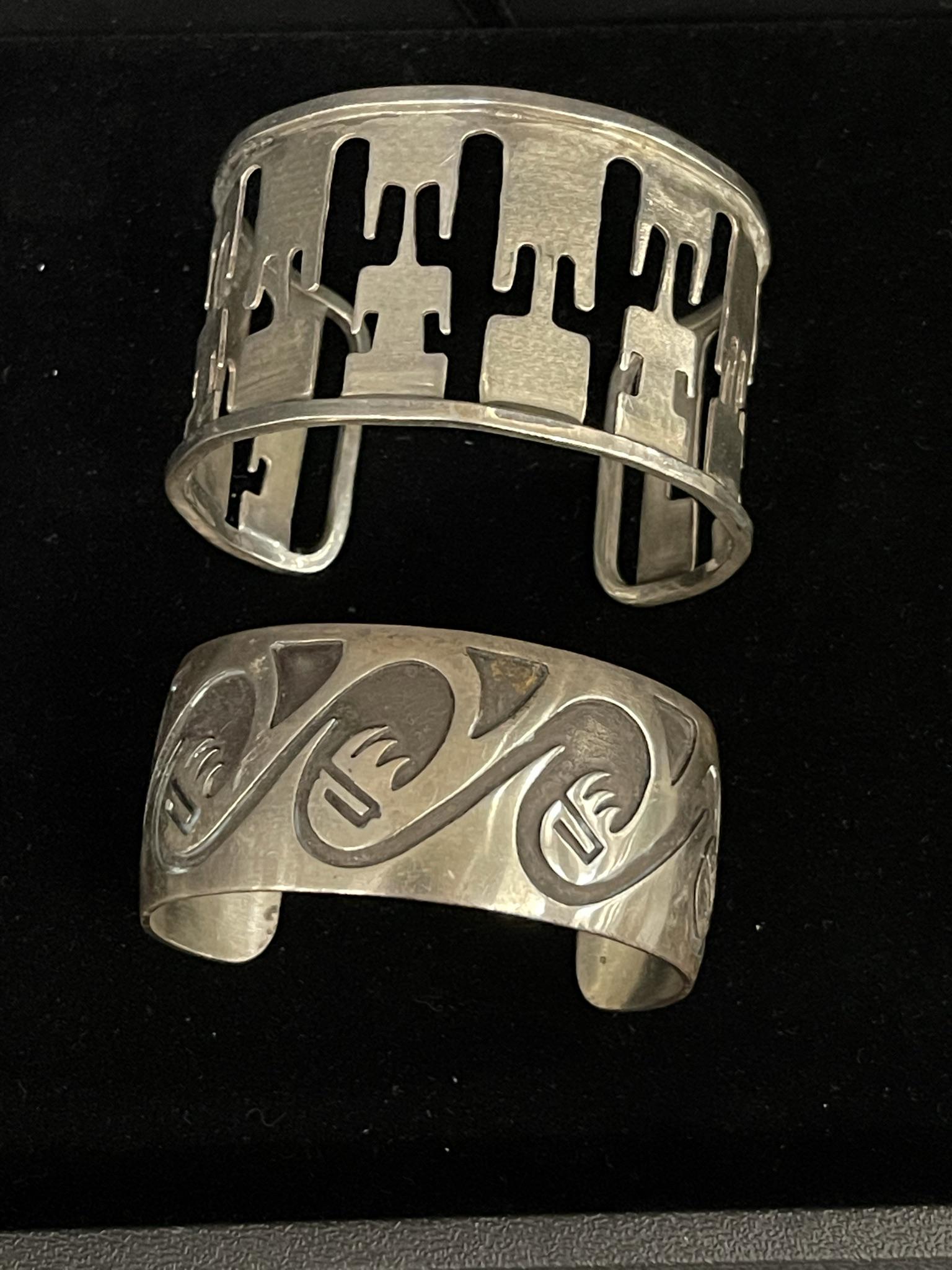 2 Silver mens bracelets, Hopi, Steve Ling (1 of 4)
